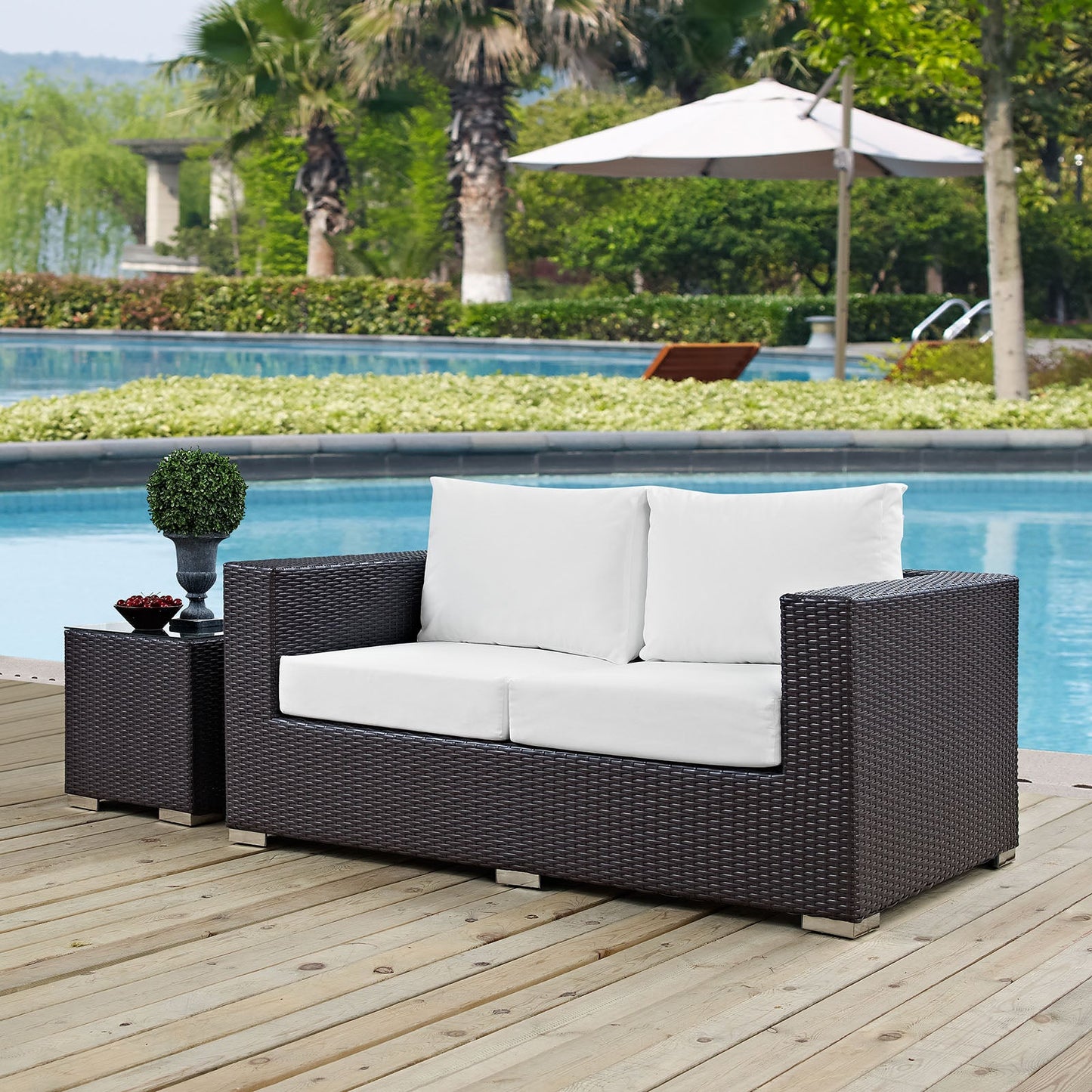 Modway Convene Outdoor Patio Loveseat | Outdoor Sofas, Loveseats & Sectionals | 