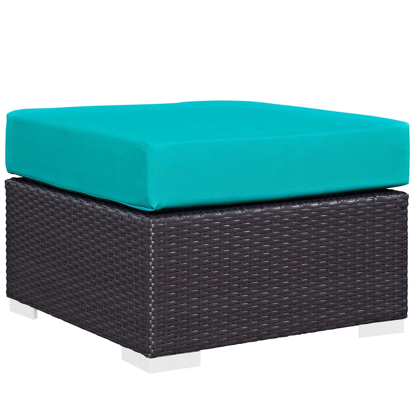 Modway Convene Outdoor Patio Fabric Square Ottoman | Outdoor Ottoman | 
