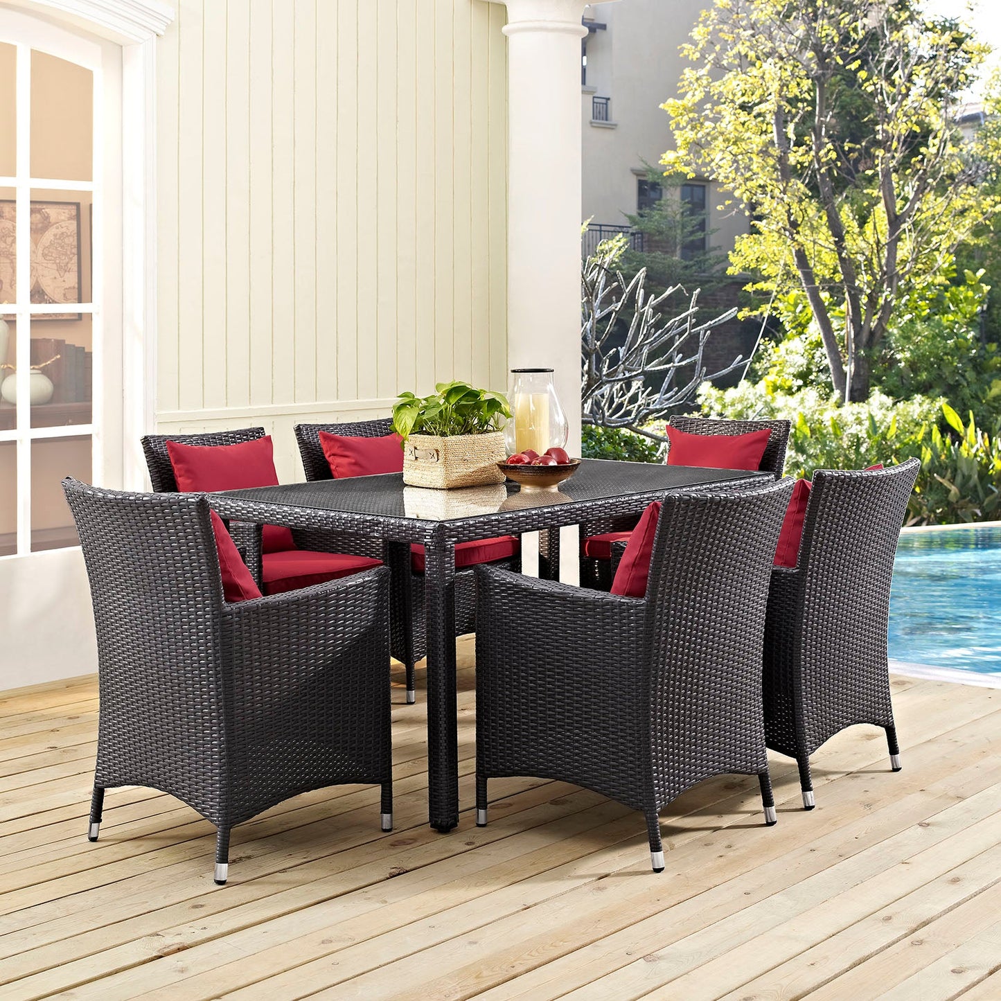 Modway Convene 59" Outdoor Patio Dining Table - Espresso | Outdoor Tables
