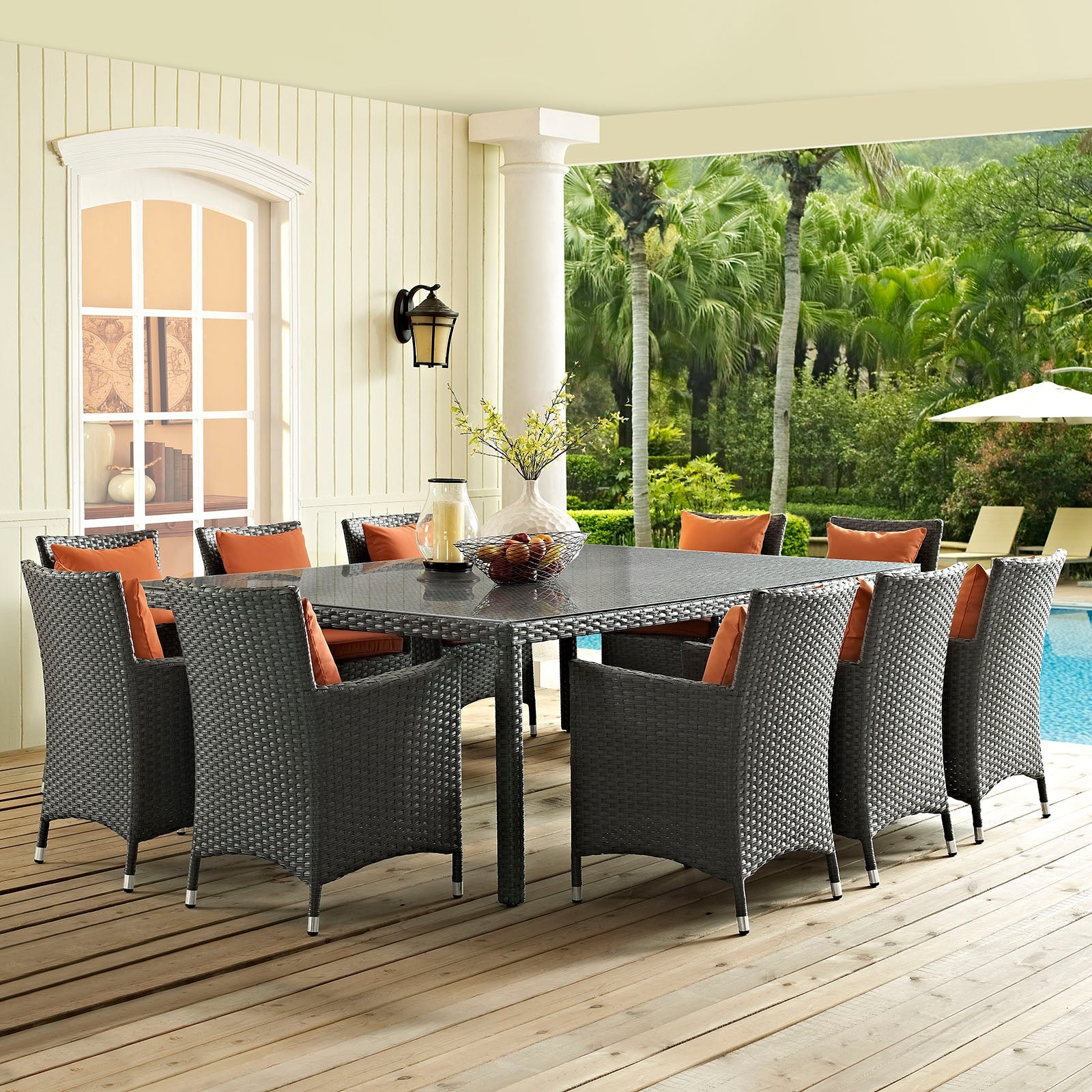 Modway Sojourn 90" Outdoor Patio Dining Table - Chocolate | Outdoor Tables | Modishstore