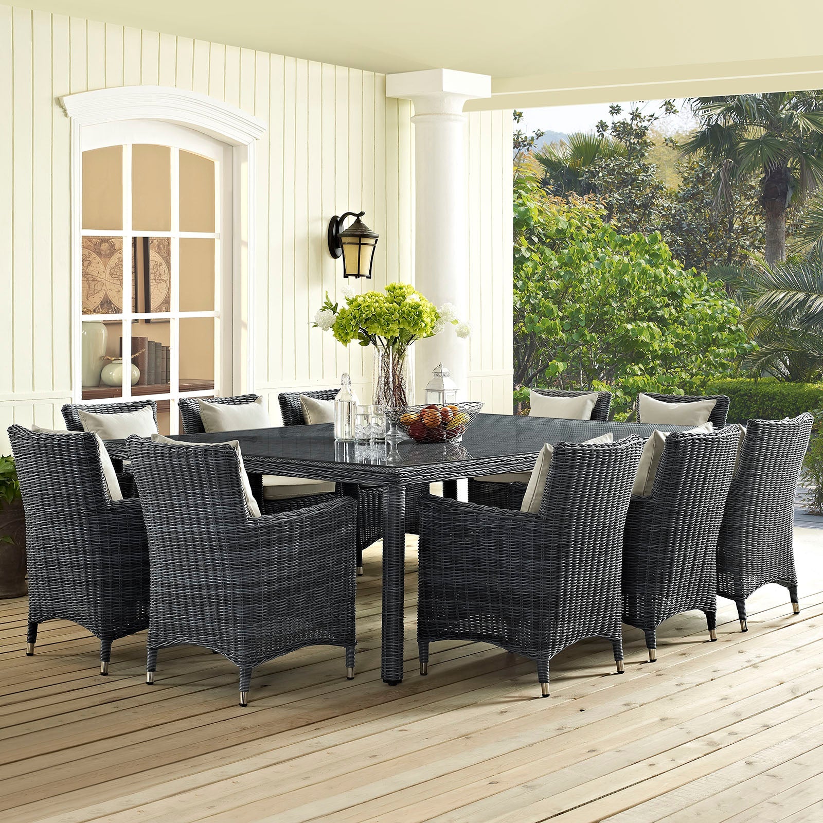 Modway Summon 90" Outdoor Patio Dining Table - Gray | Outdoor Tables | Modishstore-2