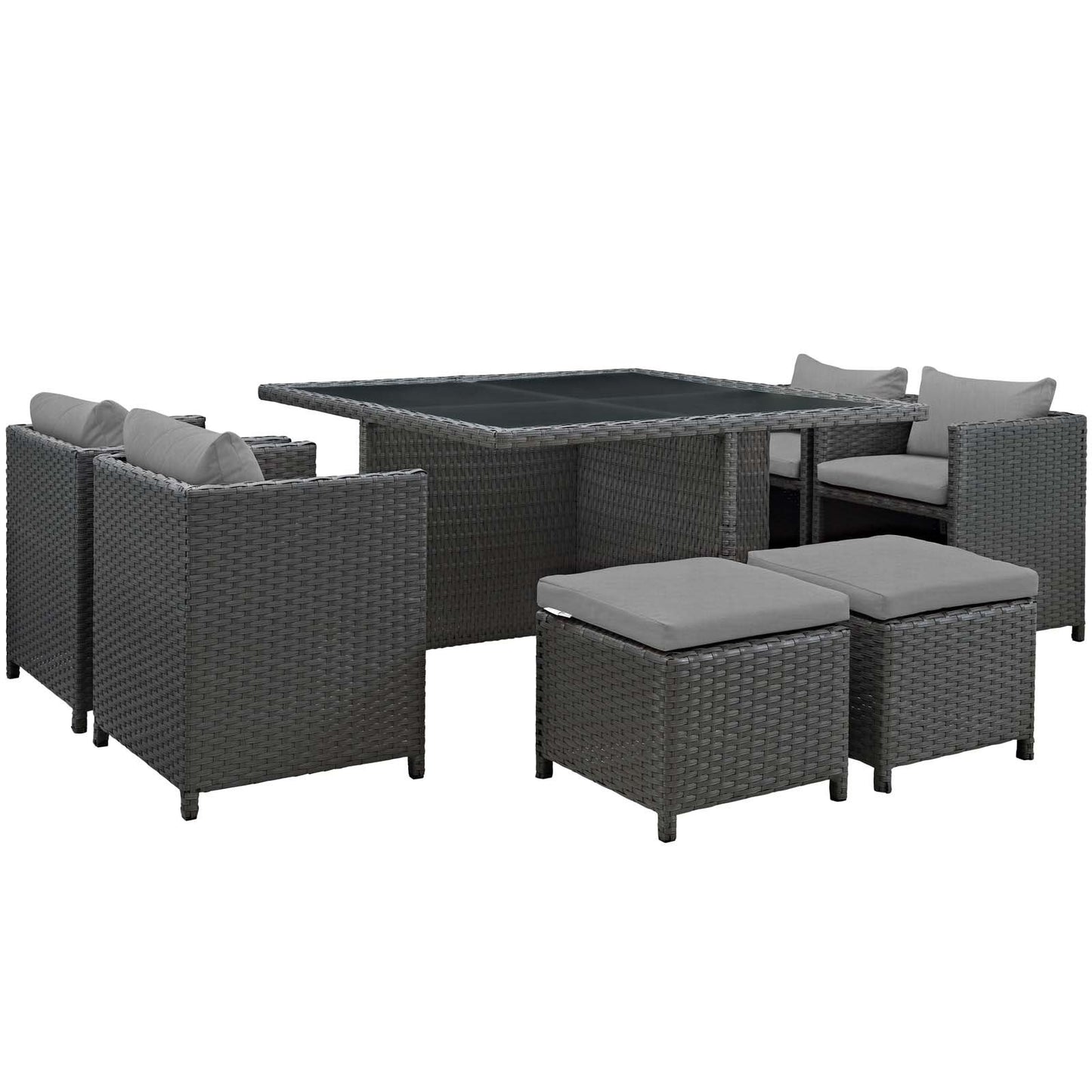 Modway Sojourn 9 Piece Outdoor Patio Sunbrella® Dining Set