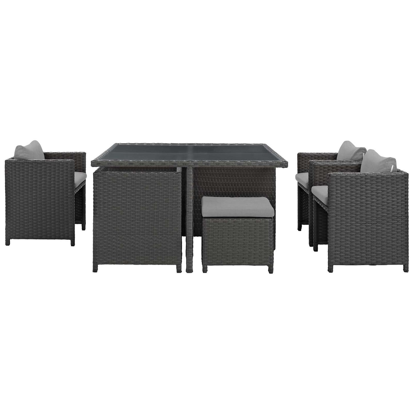 Modway Sojourn 9 Piece Outdoor Patio Sunbrella® Dining Set