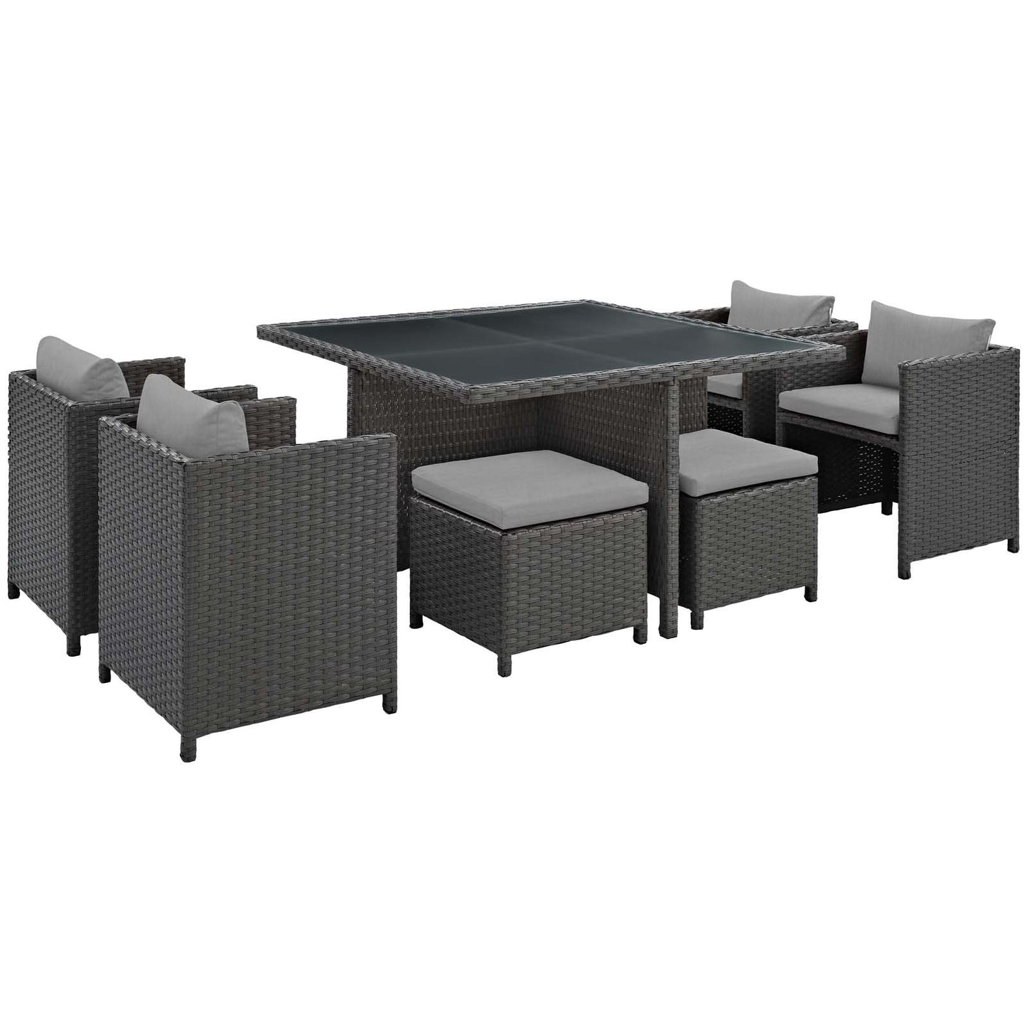 Modway Sojourn 9 Piece Outdoor Patio Sunbrella® Dining Set
