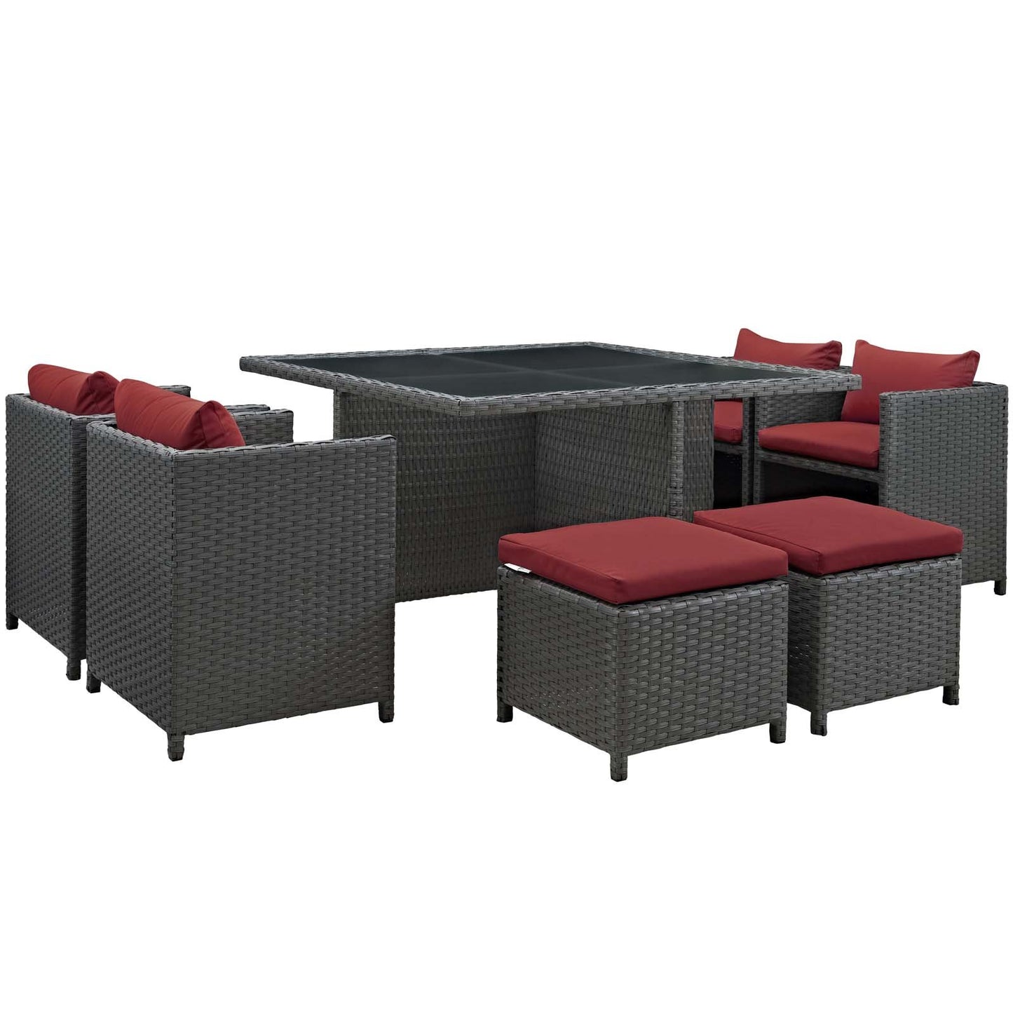 Modway Sojourn 9 Piece Outdoor Patio Sunbrella® Dining Set