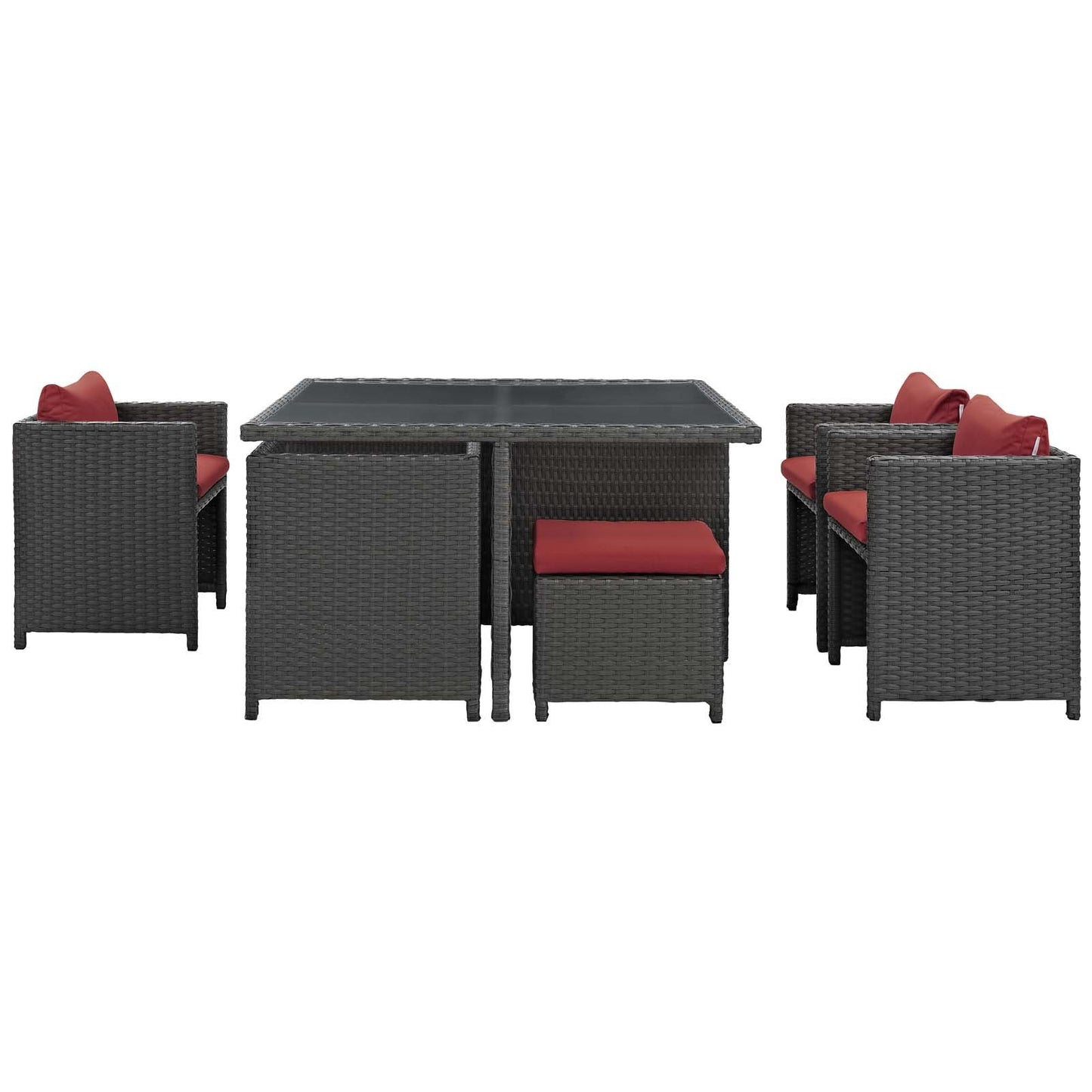 Modway Sojourn 9 Piece Outdoor Patio Sunbrella® Dining Set