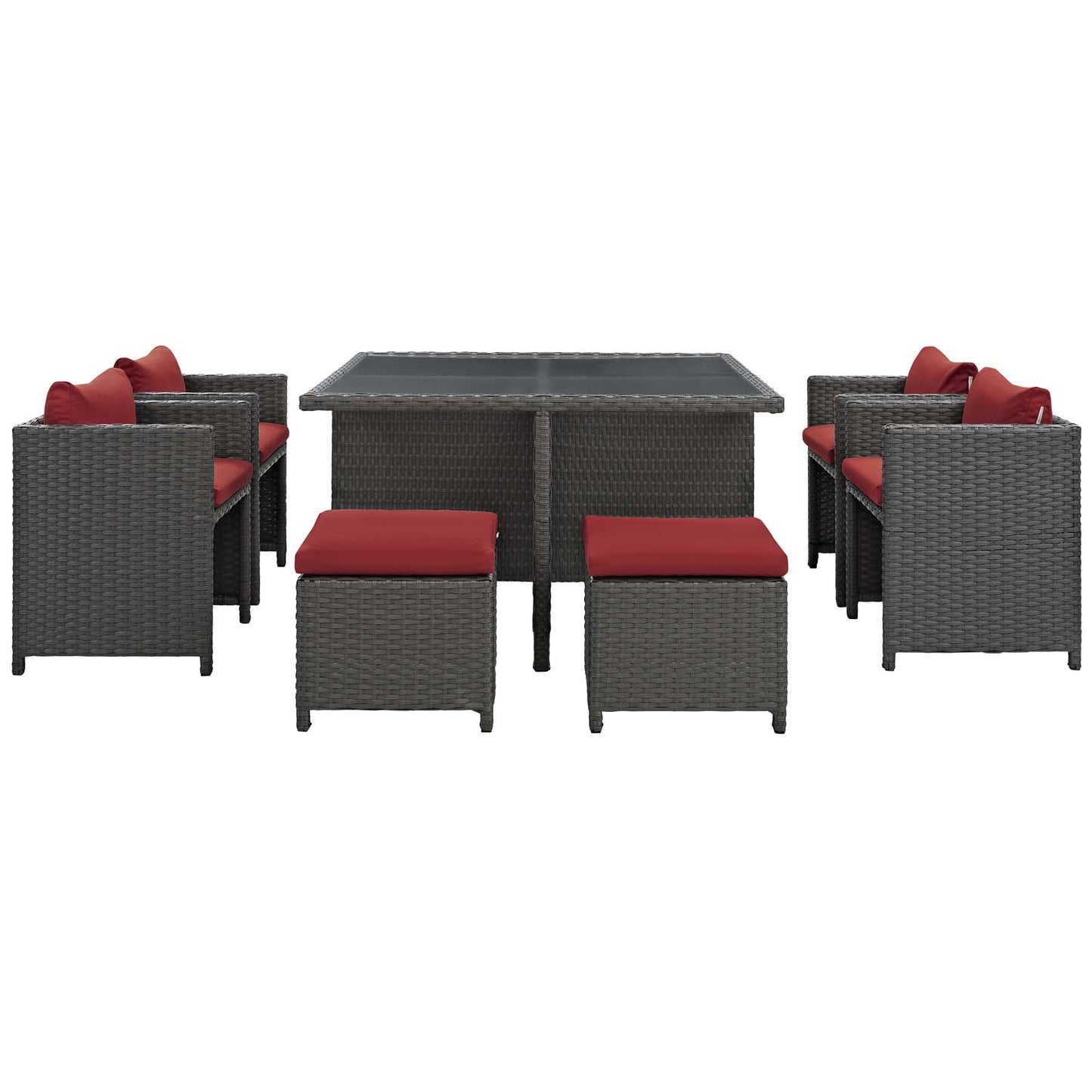 Modway Sojourn 9 Piece Outdoor Patio Sunbrella® Dining Set