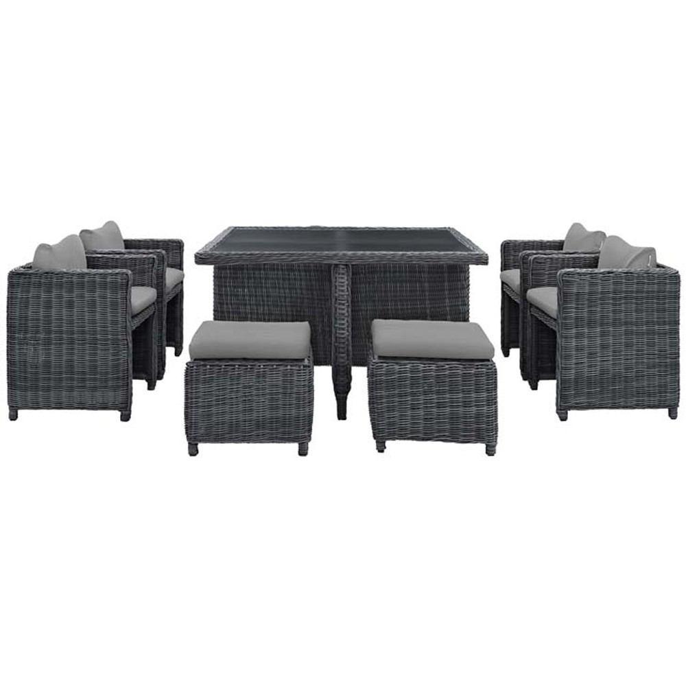 Modway Summon 9 Piece Outdoor Patio Dining Set | Outdoor Dining Set | Modishstore-16