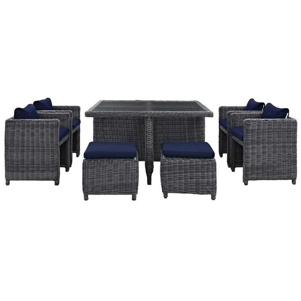 Modway Summon 9 Piece Outdoor Patio Dining Set | Outdoor Dining Set | Modishstore-3