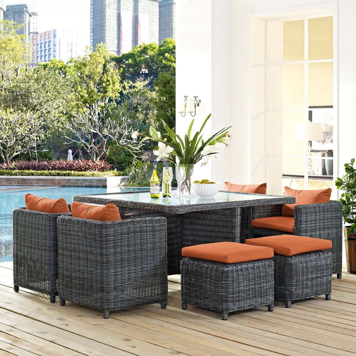 Modway Summon 9 Piece Outdoor Patio Dining Set - EEI-1947