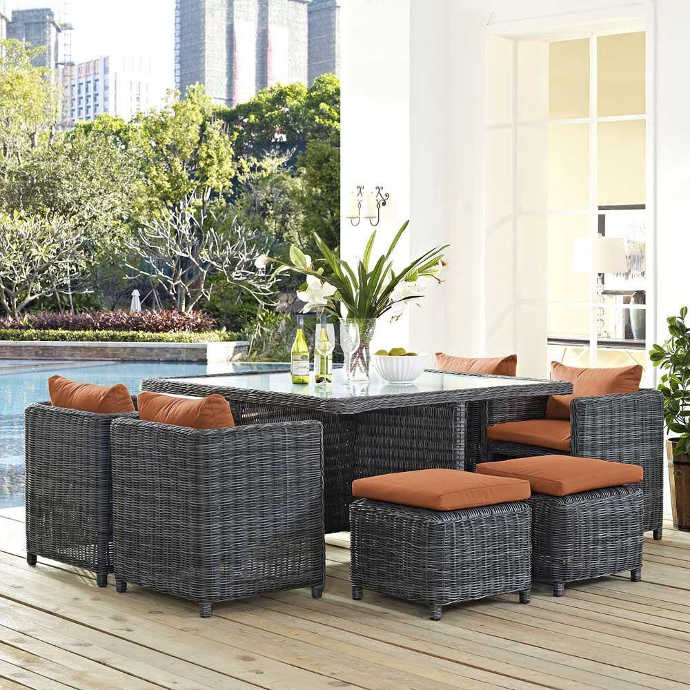 Modway Summon 9 Piece Outdoor Patio Dining Set | Outdoor Dining Set | Modishstore-15