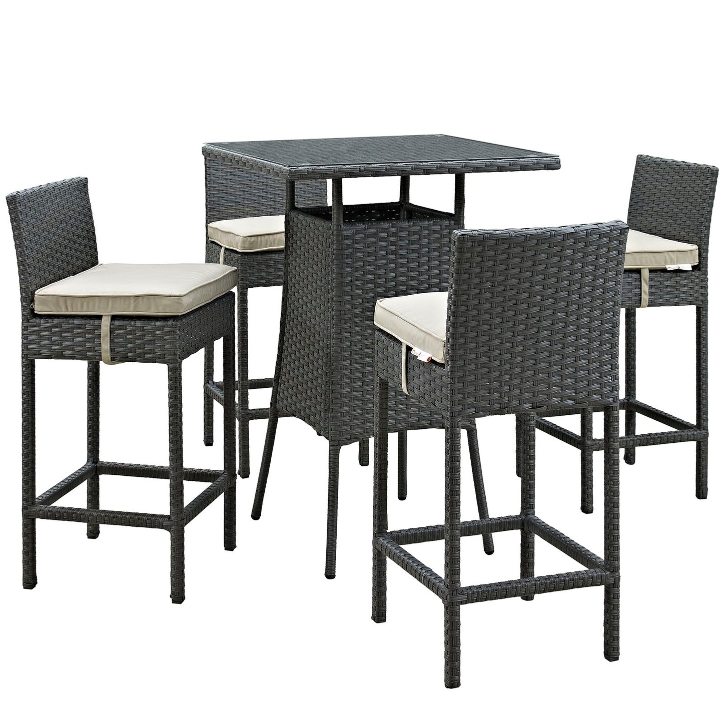 Sojourn 5 Piece Outdoor Patio Sunbrella® Pub Set By Modway - EEI-1967 | Bar Stools & Table | Modishstore - 2