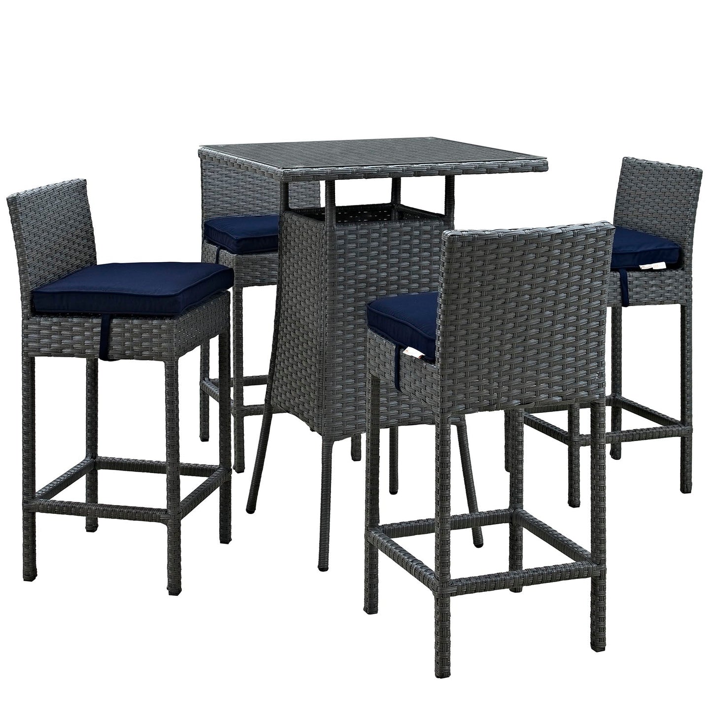 Sojourn 5 Piece Outdoor Patio Sunbrella® Pub Set By Modway - EEI-1967 | Bar Stools & Table | Modishstore - 8