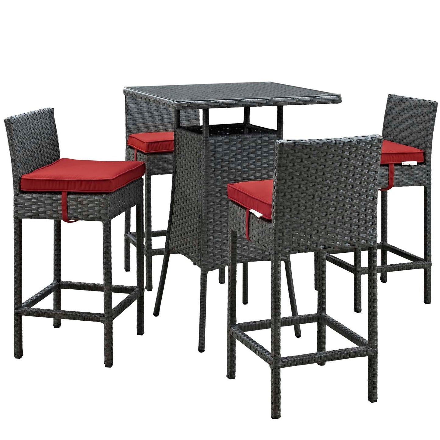 Sojourn 5 Piece Outdoor Patio Sunbrella® Pub Set By Modway - EEI-1967 | Bar Stools & Table | Modishstore - 10