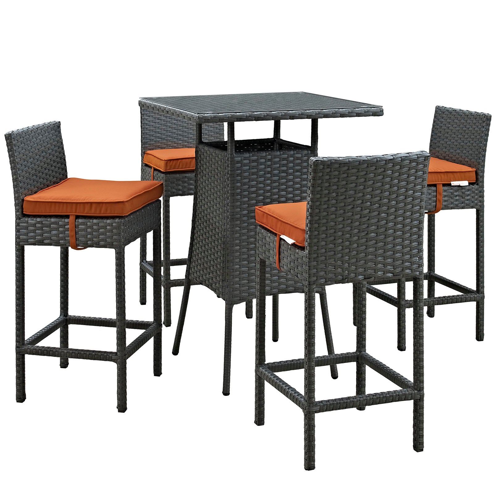 Sojourn 5 Piece Outdoor Patio Sunbrella® Pub Set By Modway - EEI-1967 | Bar Stools & Table | Modishstore - 14