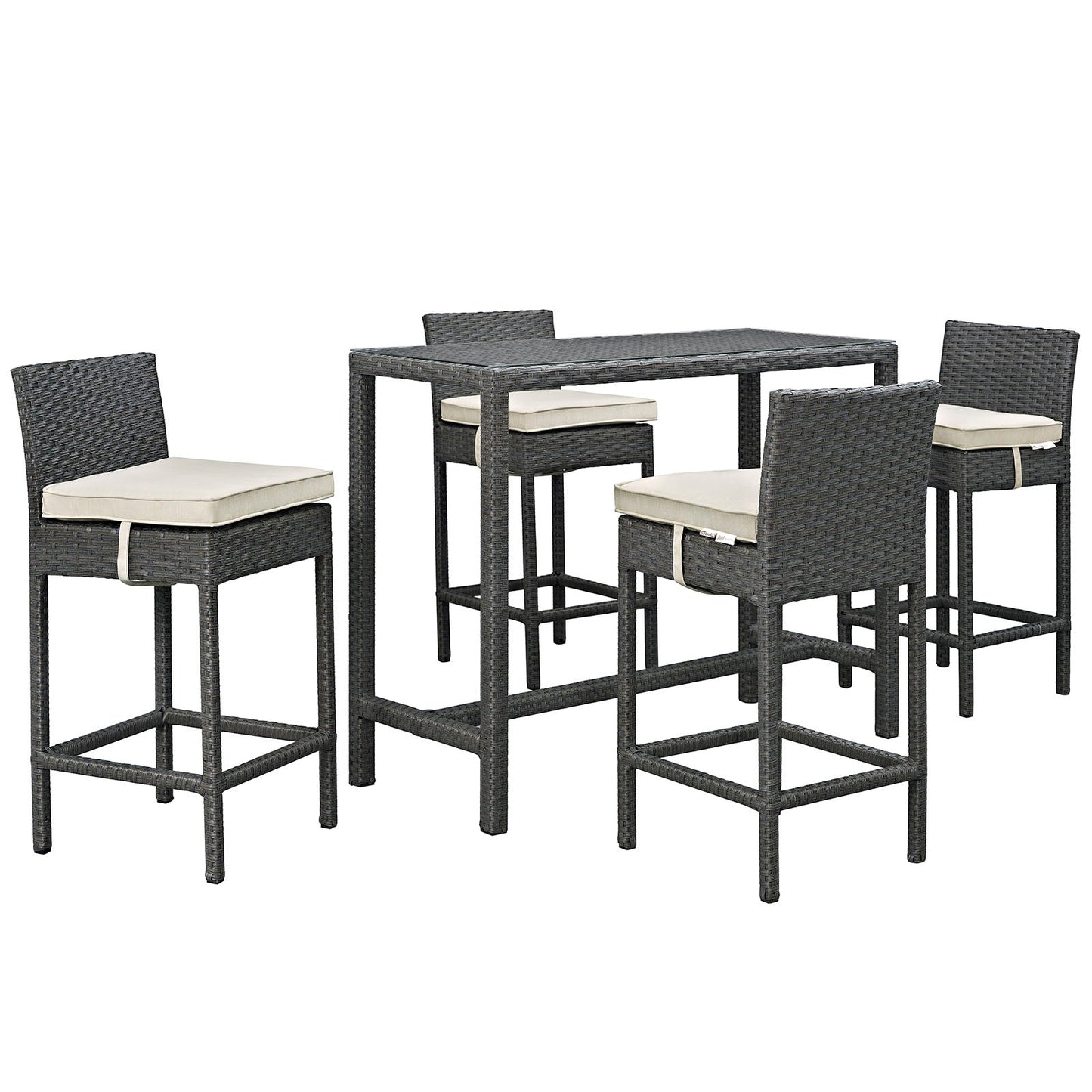 Sojourn 5 Piece Outdoor Patio Sunbrella® Pub Set By Modway - EEI-1968 | Bar Stools & Table | Modishstore - 2