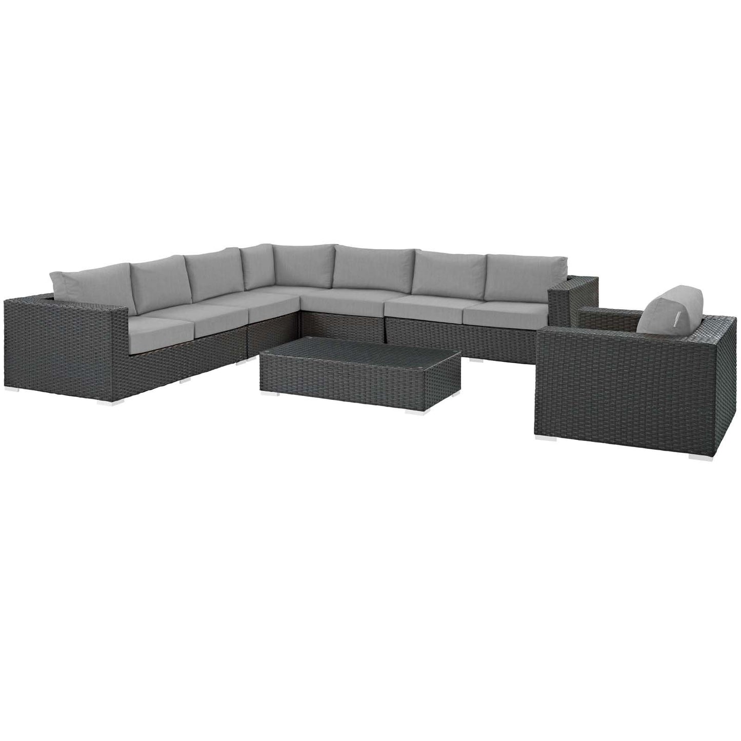 Modway Sojourn 7 Piece Outdoor Patio Sunbrella® Sectional Set