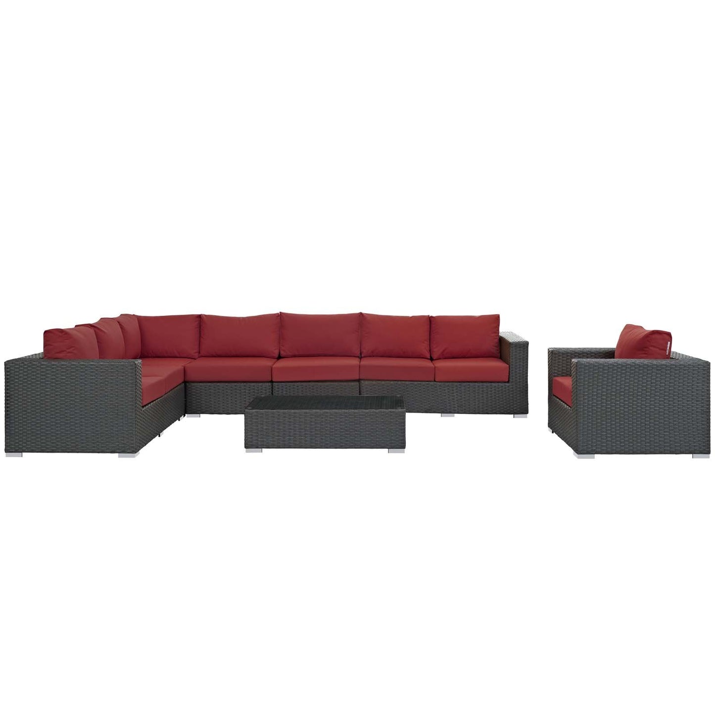Modway Sojourn 7 Piece Outdoor Patio Sunbrella® Sectional Set