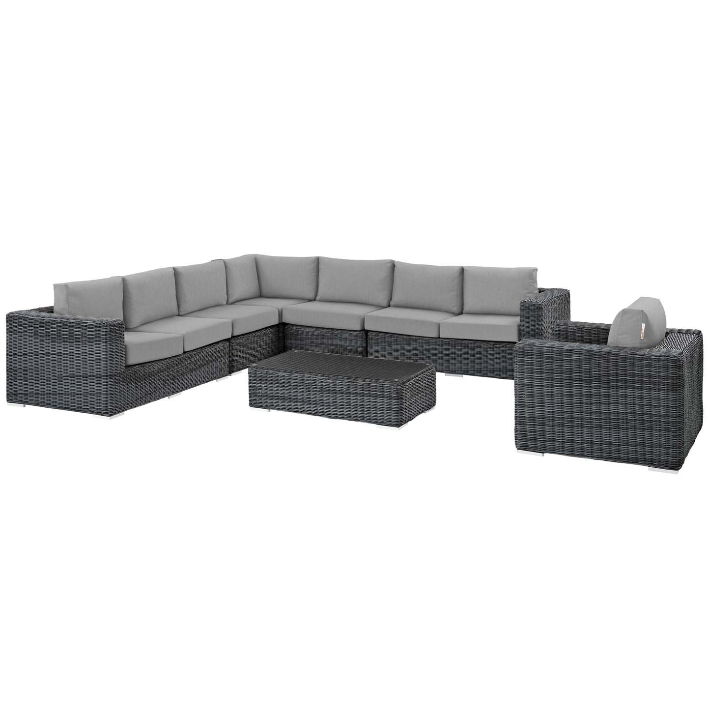 Modway Summon 7 Piece Outdoor Patio Sunbrella® Sectional Set