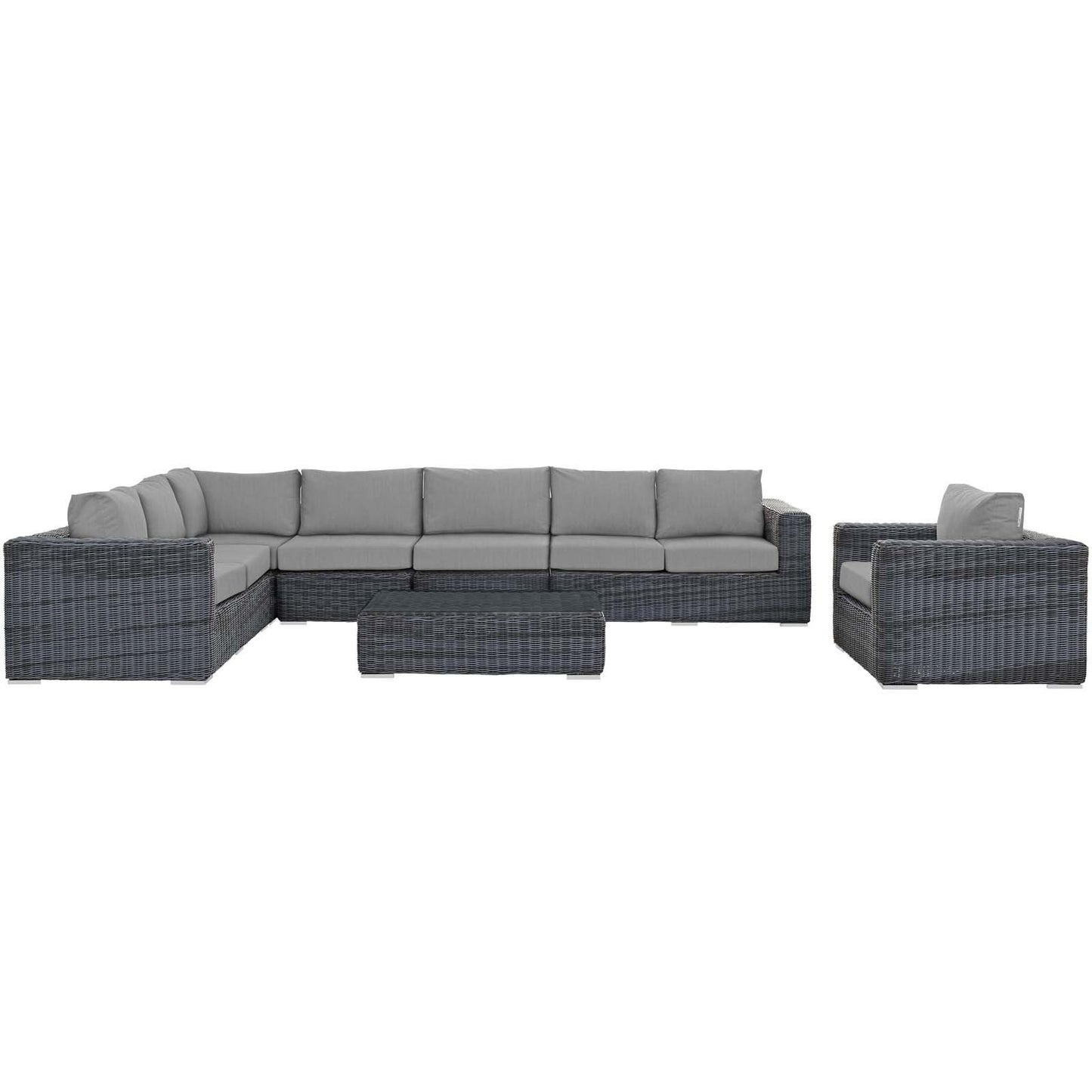 Modway Summon 7 Piece Outdoor Patio Sunbrella® Sectional Set