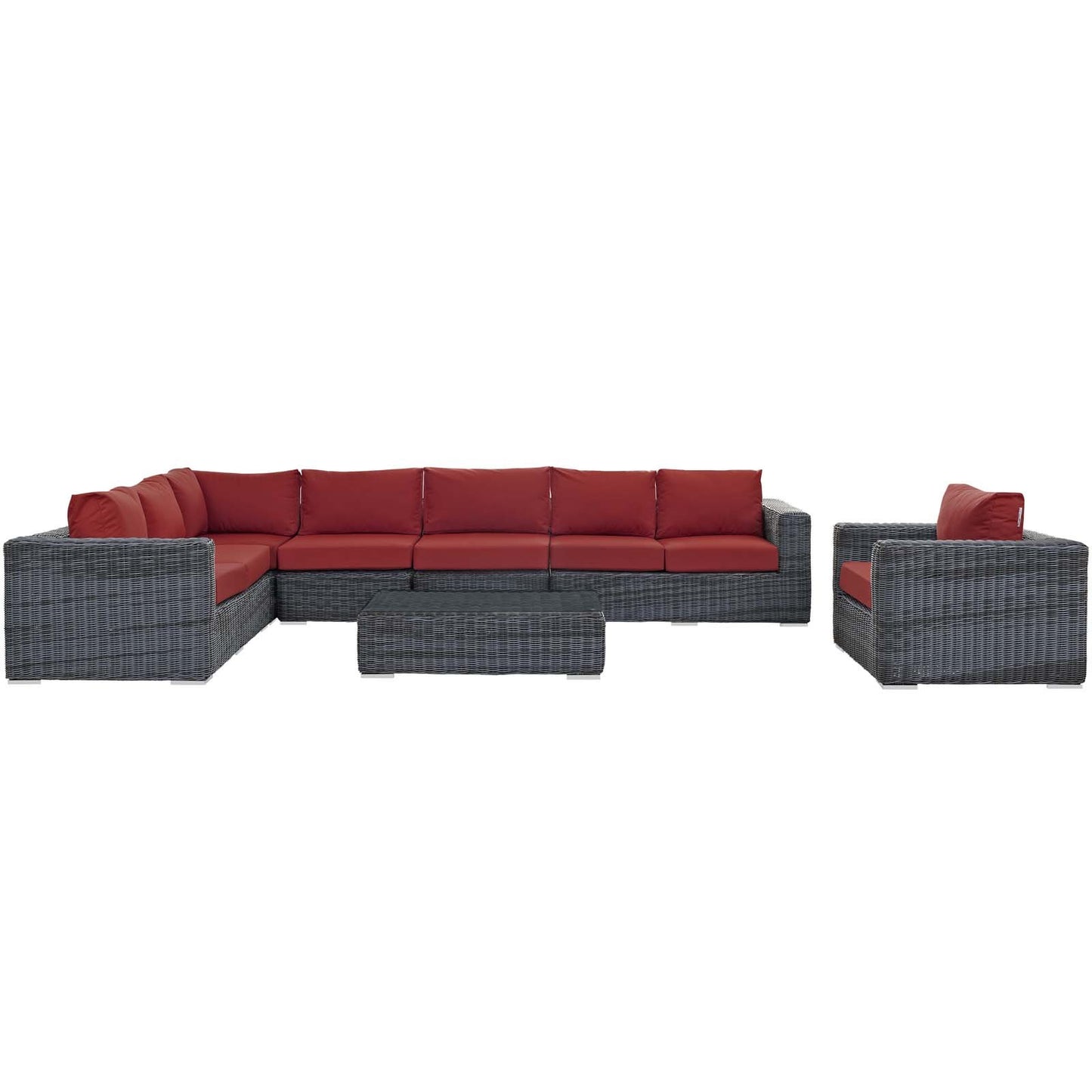 Modway Summon 7 Piece Outdoor Patio Sunbrella® Sectional Set