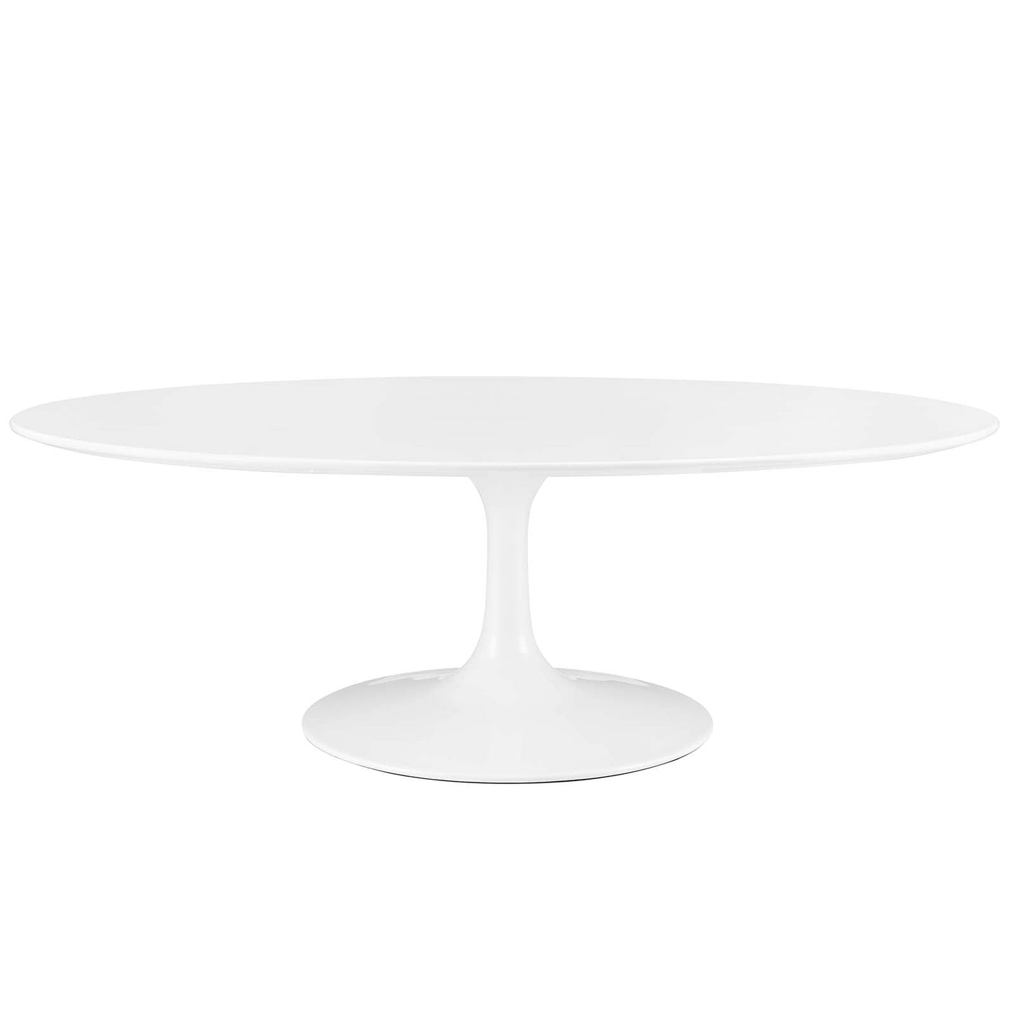 Modway Lippa 48" Oval-Shaped Wood Top Coffee Table in White - EEI-2018