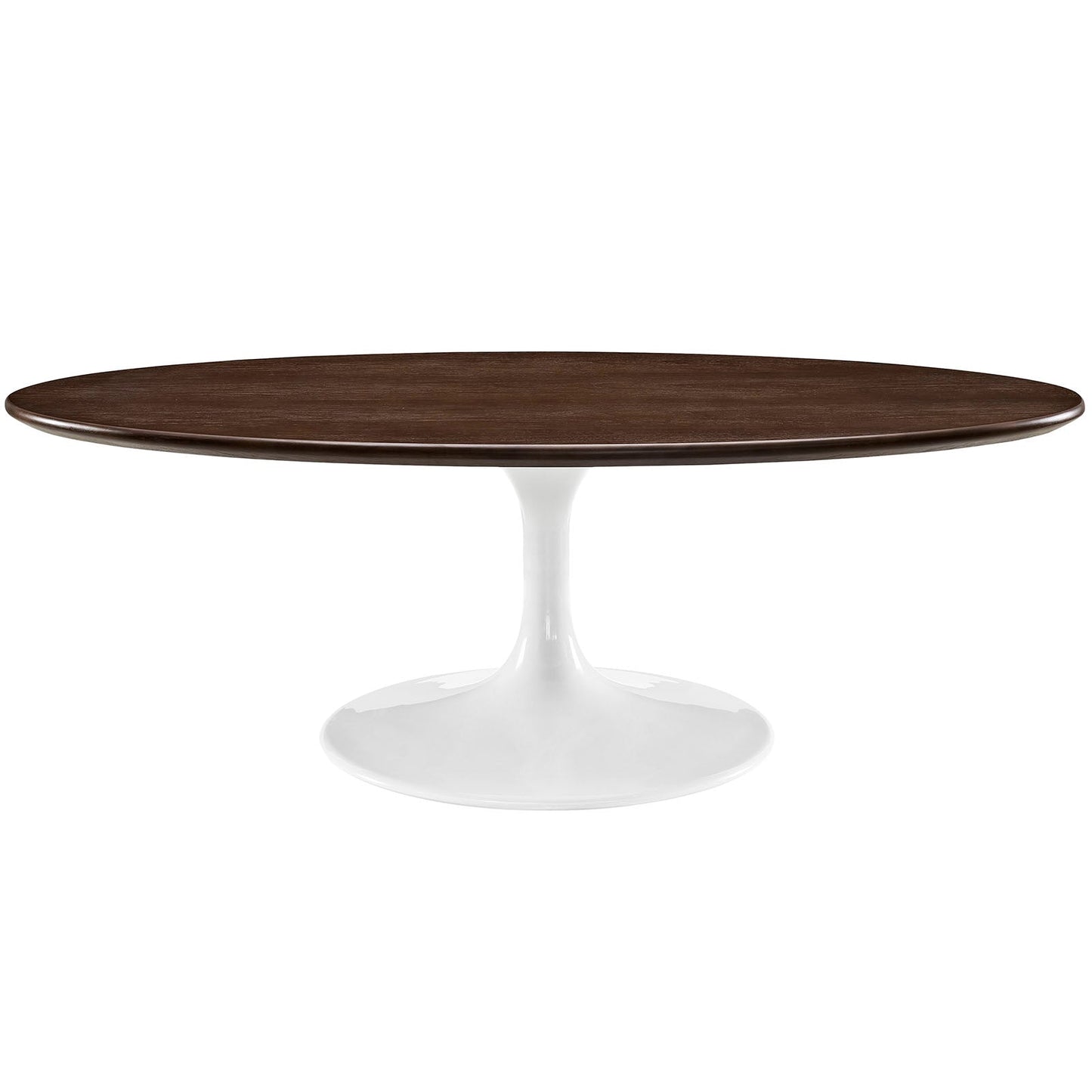 Modway Lippa 48" Oval-Shaped Walnut Top Coffee Table in Walnut | Coffee Tables | Modishstore-2