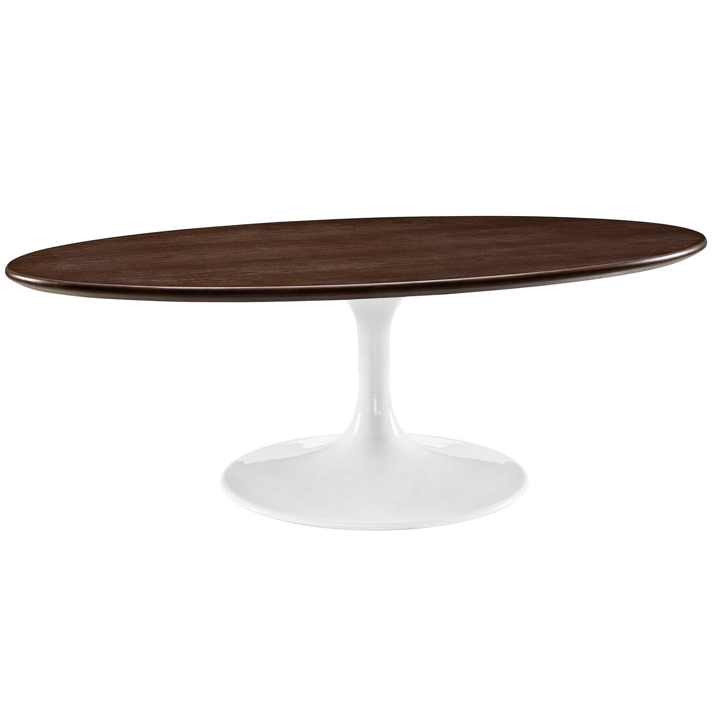 Modway Lippa 48" Oval-Shaped Walnut Top Coffee Table in Walnut | Coffee Tables | Modishstore-3