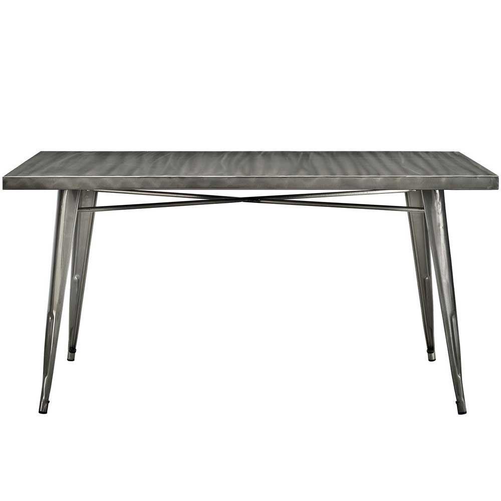 Modway Alacrity Rectangle Metal Dining Table - Gunmetal