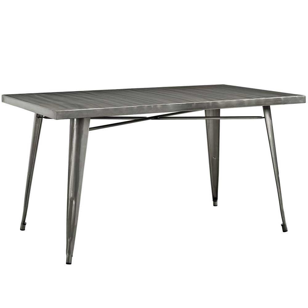 Modway Alacrity Rectangle Metal Dining Table - Gunmetal
