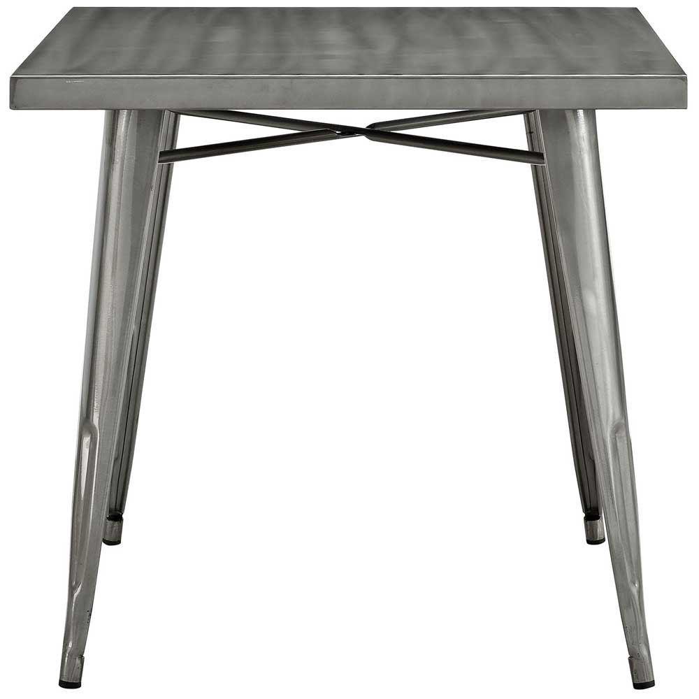 Modway Alacrity Square Metal Dining Table - Gunmetal