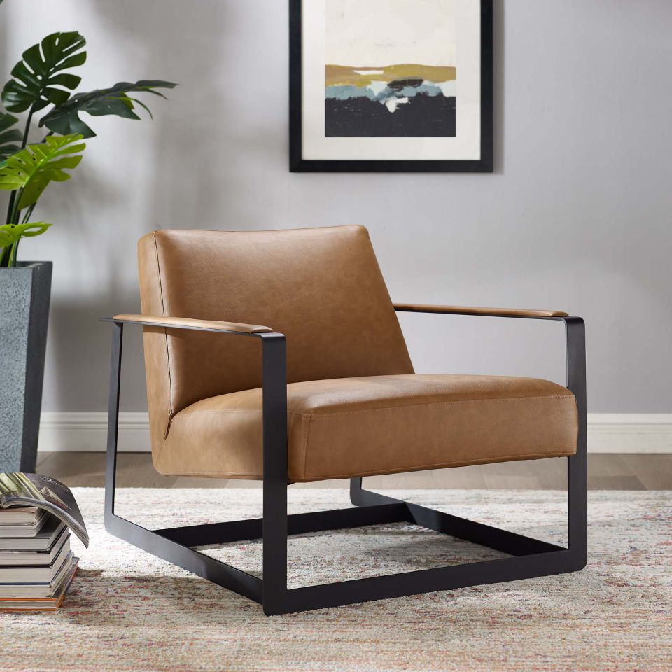 Modway Seg Vegan Leather Upholstered Vinyl Accent Chair | Accent Chairs | Modishstore