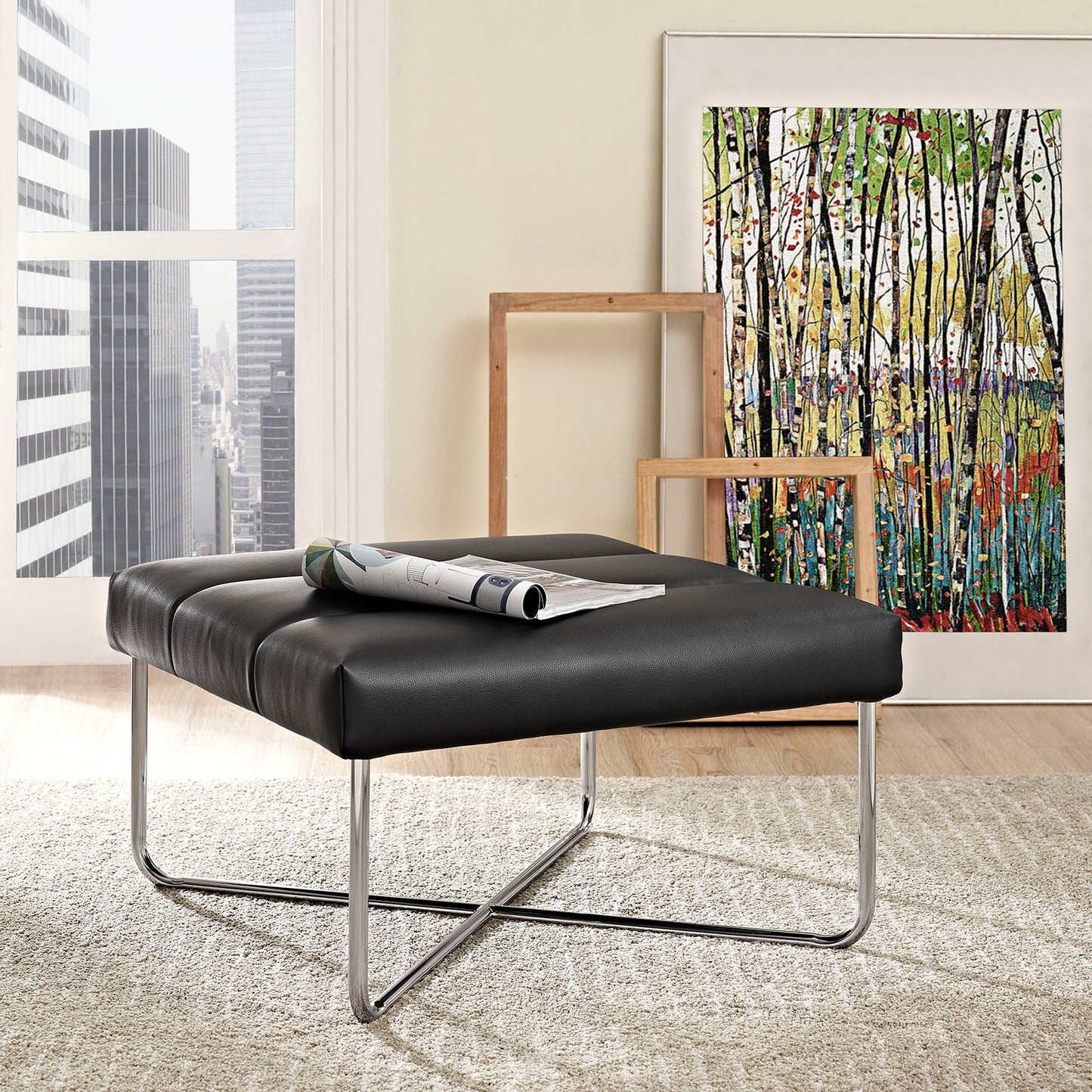 Modway Reach Upholstered Vinyl Ottoman - EEI-2082