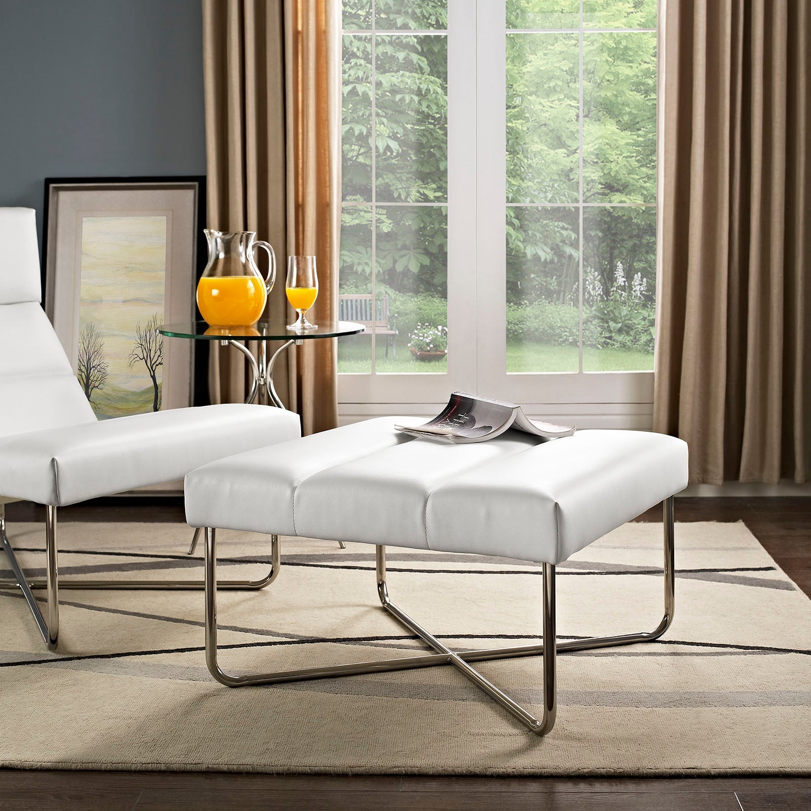 Modway Reach Upholstered Vinyl Ottoman | Ottomans | Modishstore