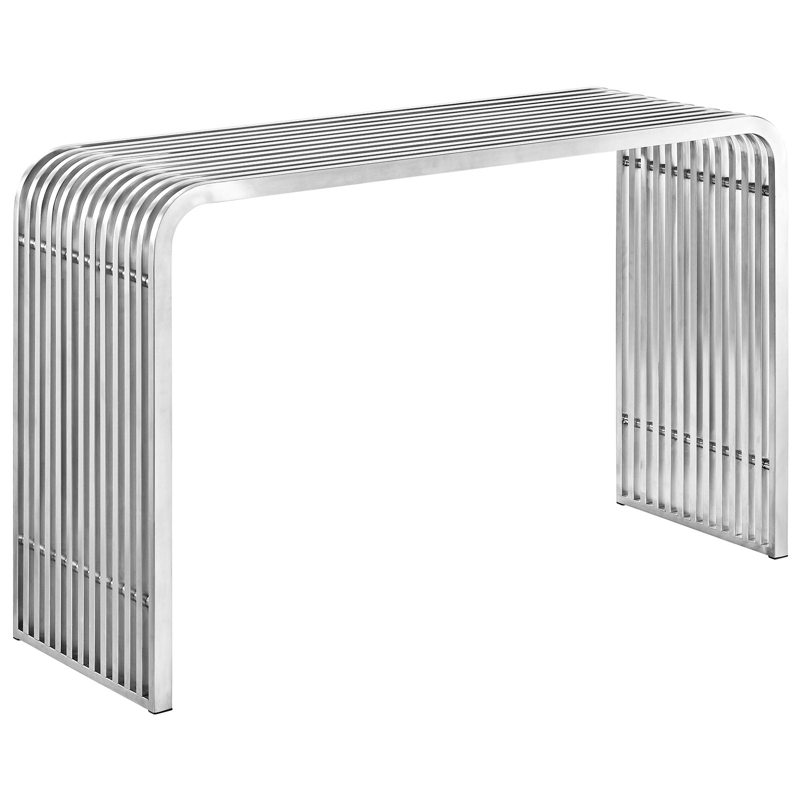 Modway Pipe Stainless Steel Console Table - Silver | Console Tables | Modishstore-2