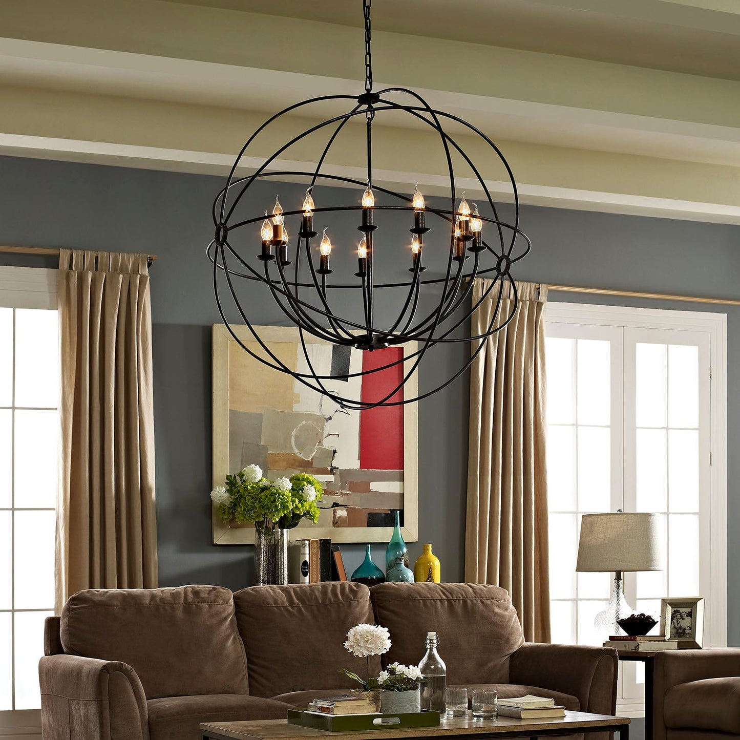 Atom 39.5" Chandelier By Modway - EEI-2111 | Chandeliers