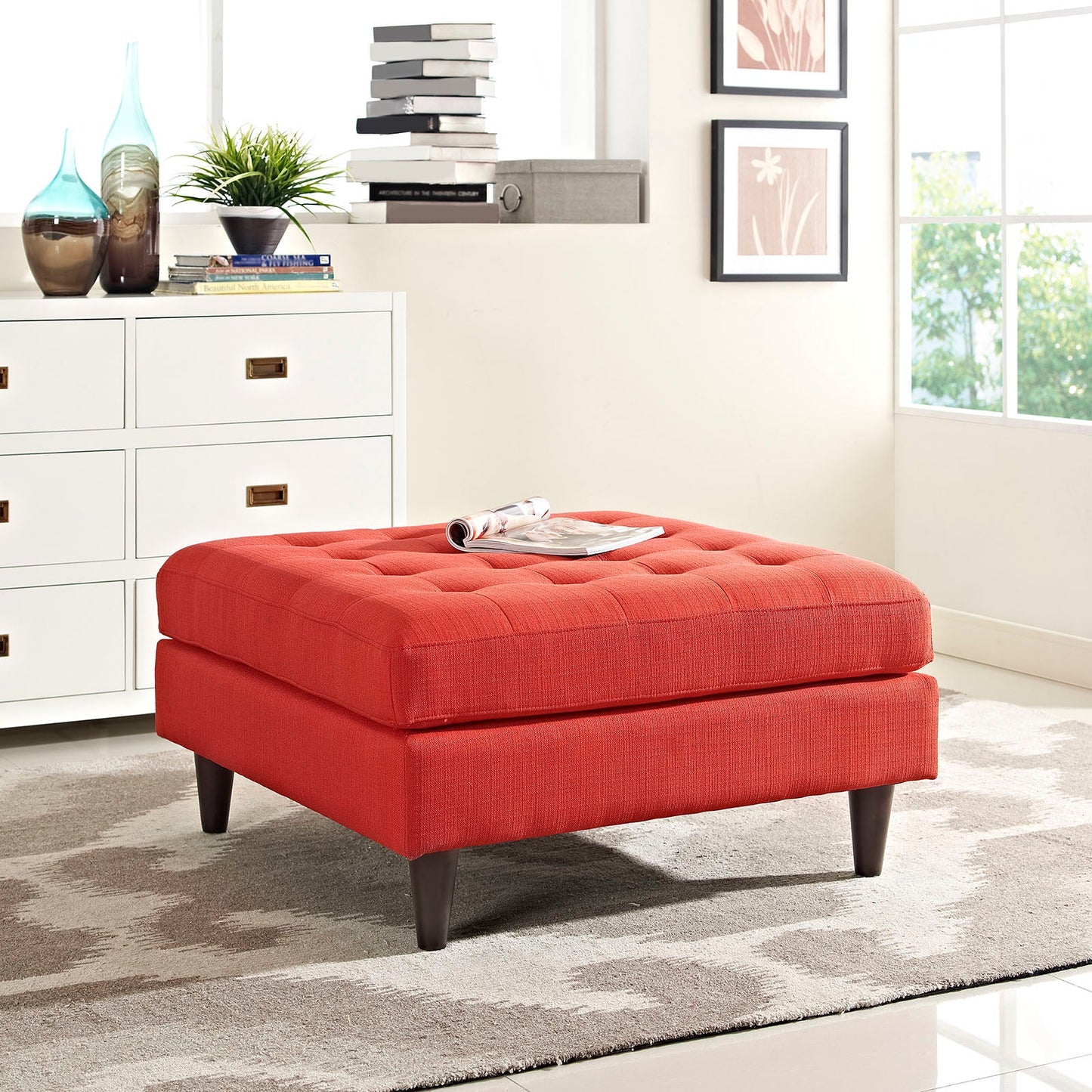 Modway Empress Upholstered Large Ottoman | Ottomans | 