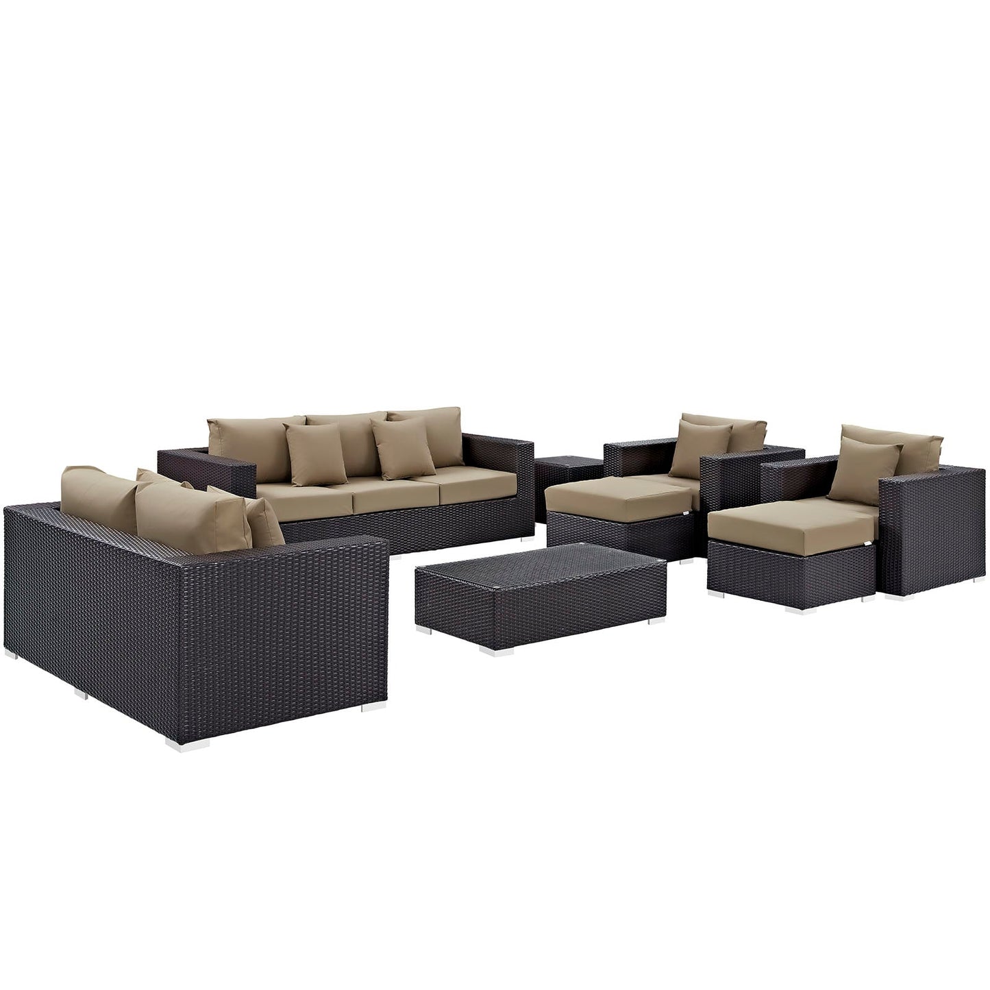 Modway Convene 9 Piece Outdoor Patio Sofa Set - EEI-2161 | Outdoor Sofas, Loveseats & Sectionals | 