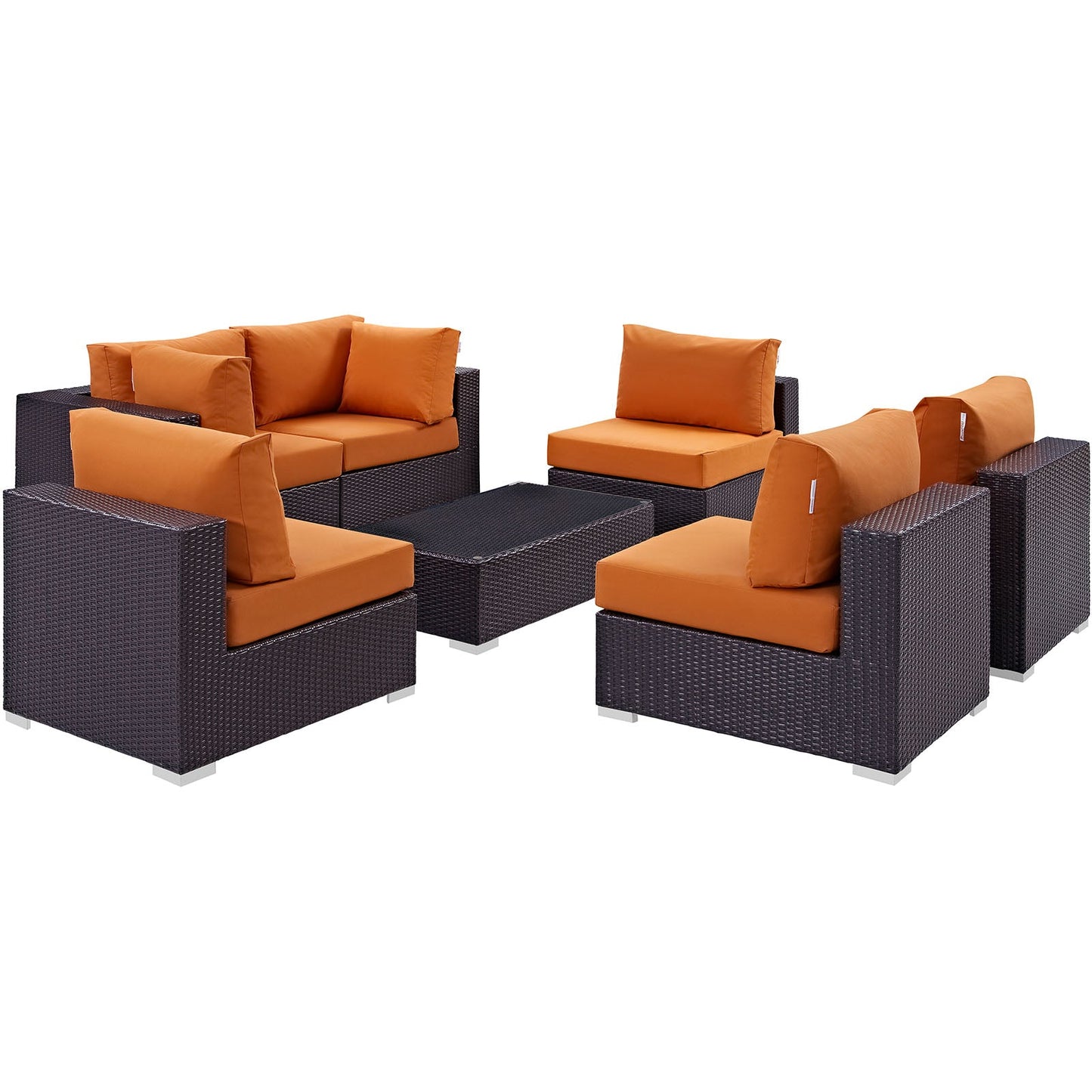 Modway Convene 7 Piece Outdoor Patio Sectional Set - EEI-2164 | Outdoor Sofas, Loveseats & Sectionals | 