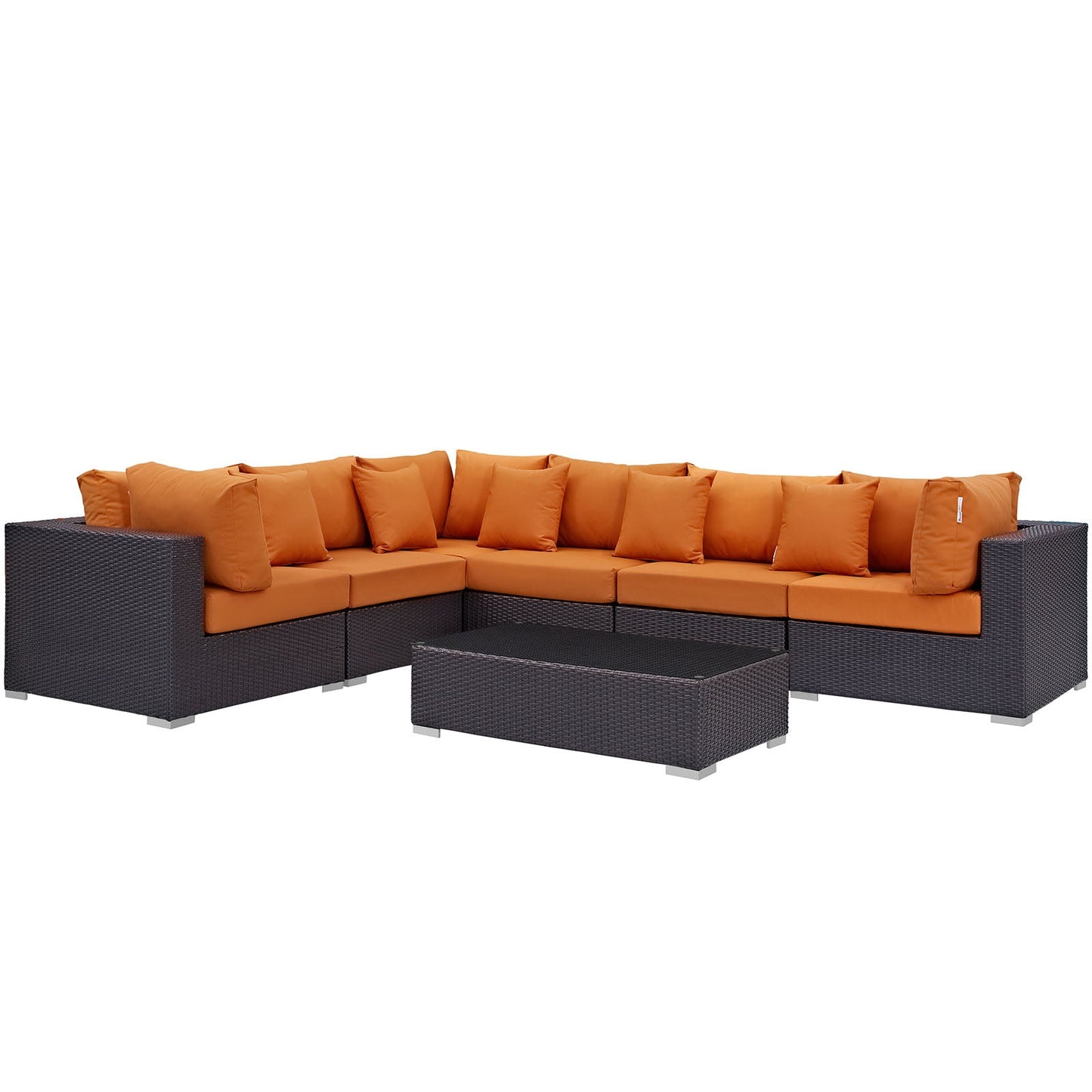Modway Convene 7 Piece Outdoor Patio Sectional Set - EEI-2168 | Outdoor Sofas, Loveseats & Sectionals | 