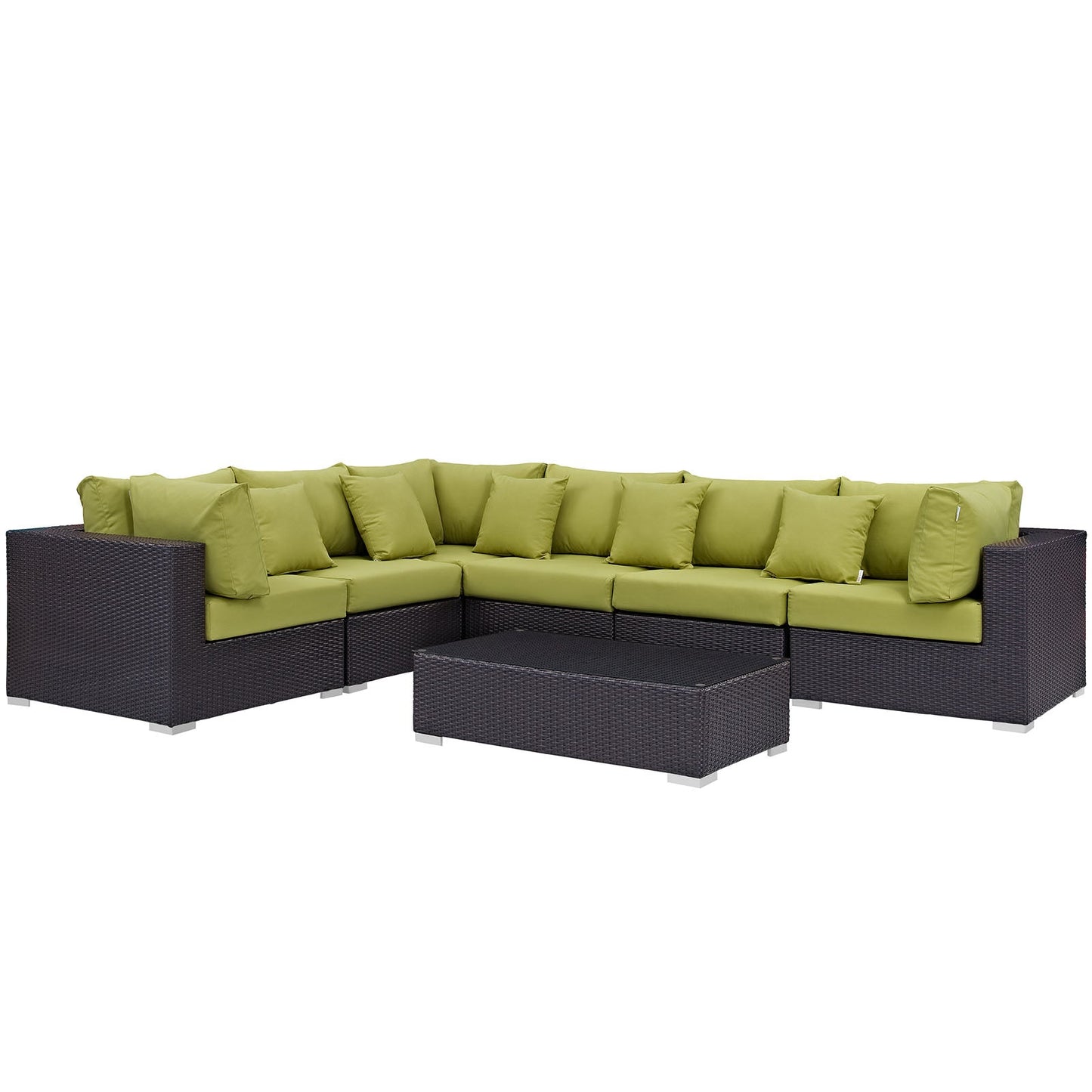 Modway Convene 7 Piece Outdoor Patio Sectional Set - EEI-2168 | Outdoor Sofas, Loveseats & Sectionals | 