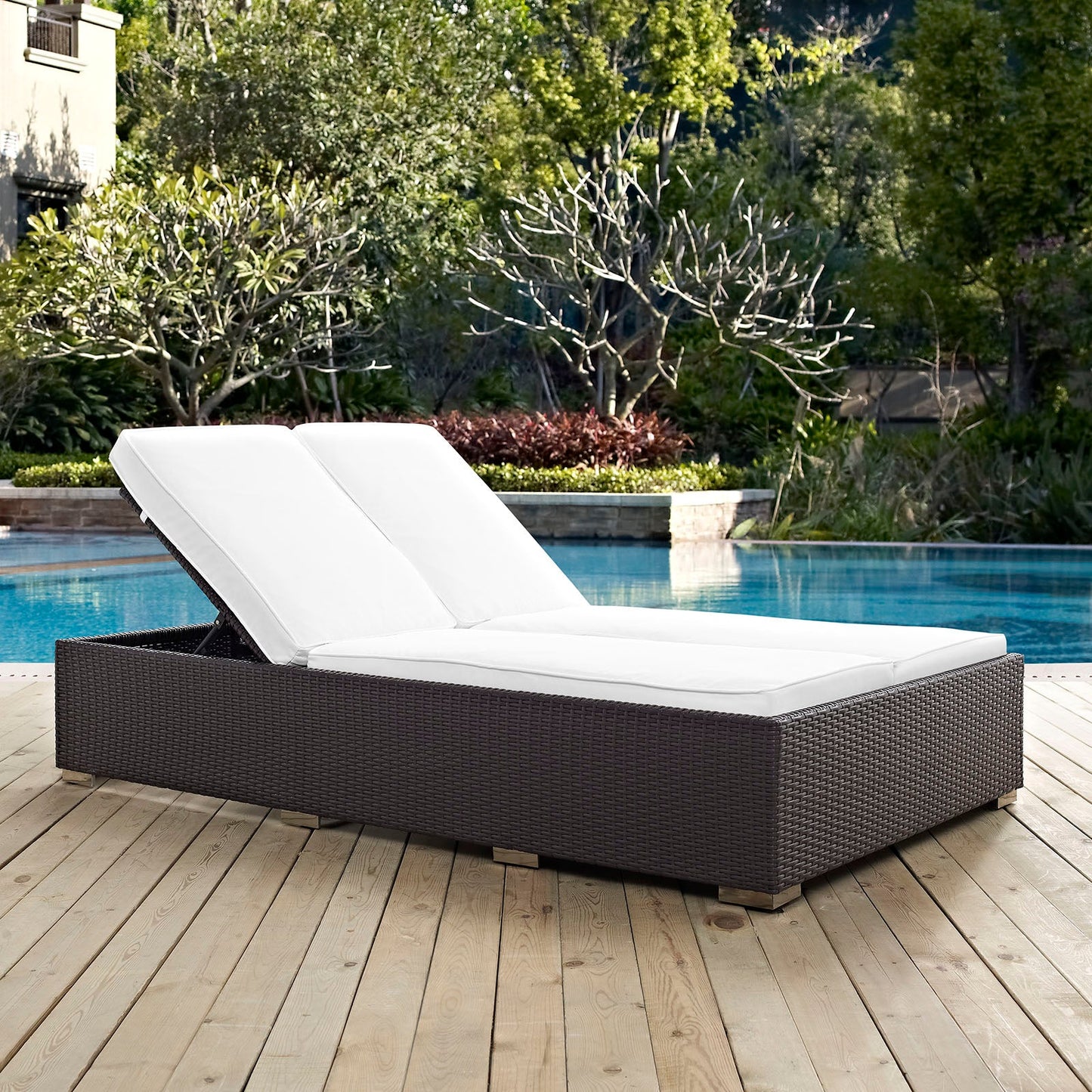 Modway Convene Double Outdoor Patio Chaise | Outdoor Recliners & Lounge Chairs | 