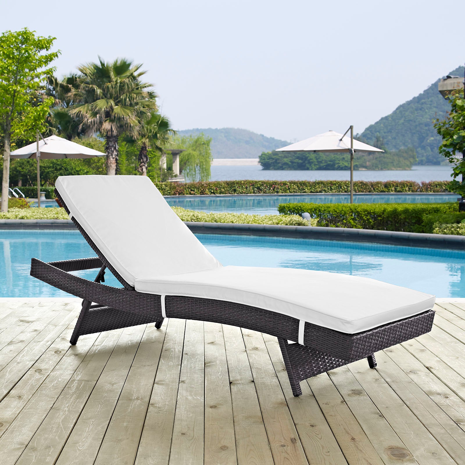 Modway Convene Outdoor Patio Chaise | Outdoor Patio Daybed | 