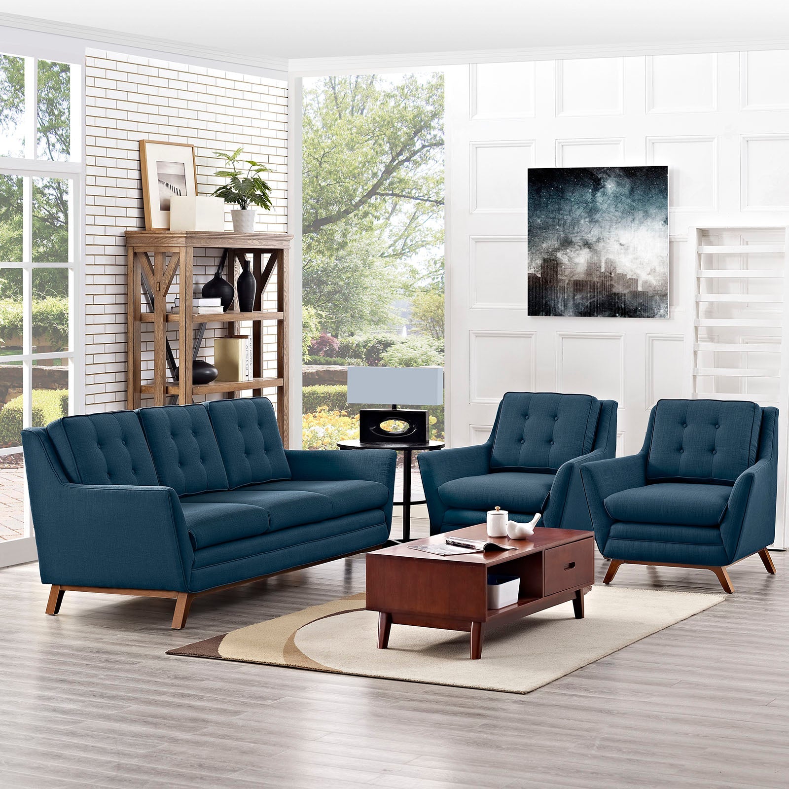 Beguile 3 Piece Upholstered Fabric Living Room Set By Modway - EEI-2184 | Sofas
