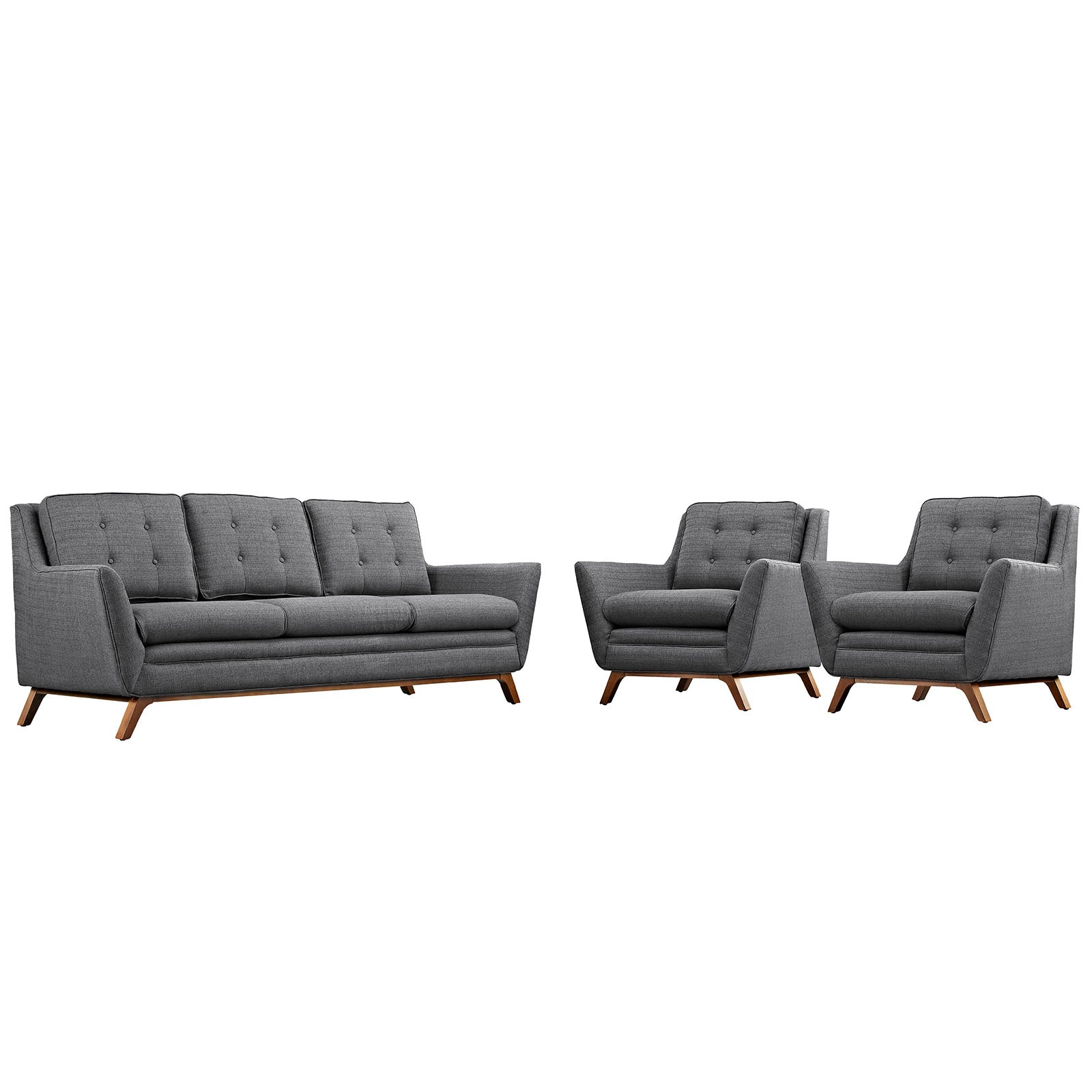 Beguile 3 Piece Upholstered Fabric Living Room Set By Modway - EEI-2184 | Sofas - 8