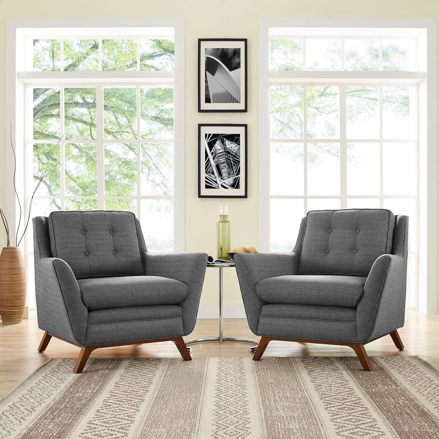 Beguile 2 Piece Upholstered Fabric Living Room Set By Modway - EEI-2185 | Sofa Set - 6