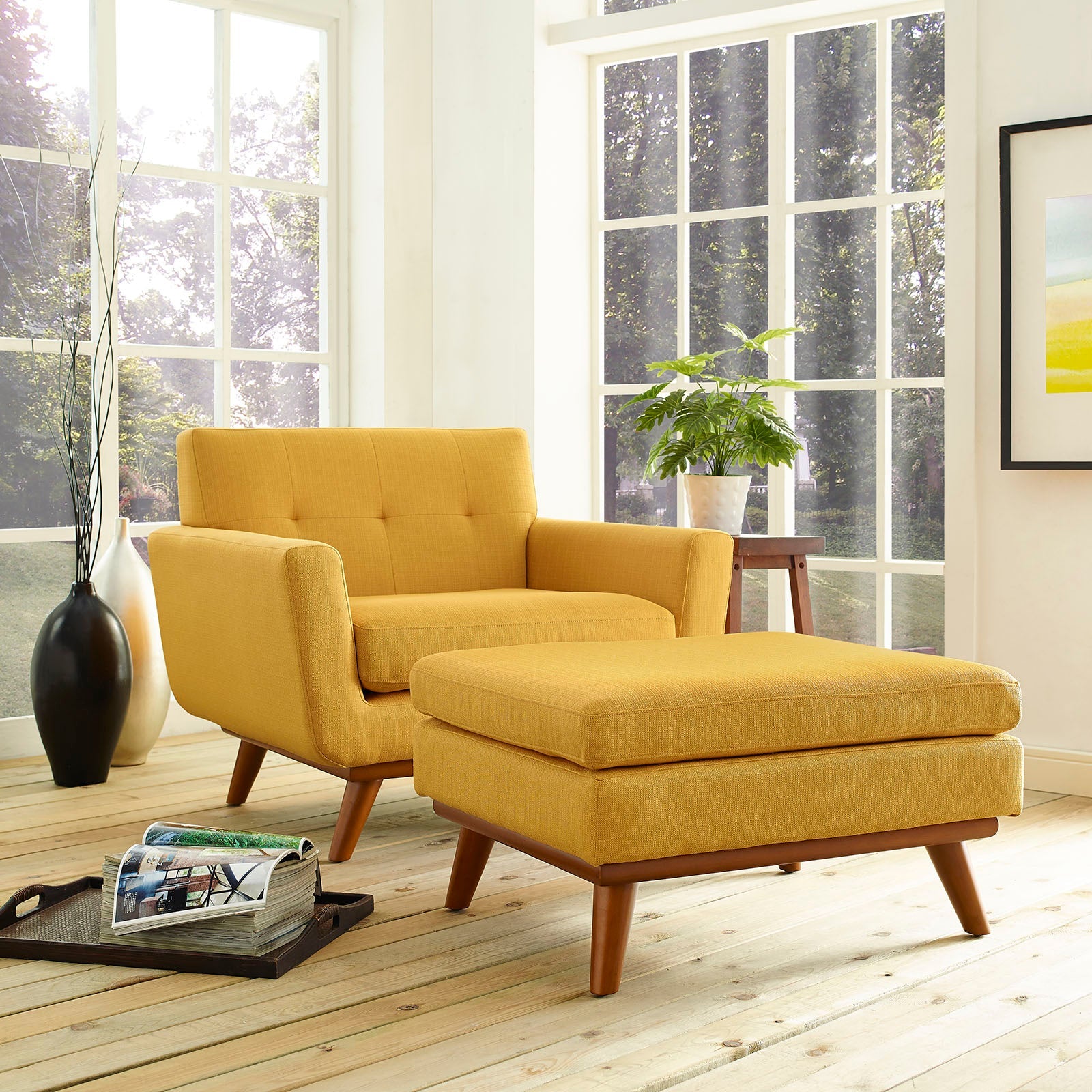 Modway Engage 2 Piece Armchair and Ottoman | Armchairs | 