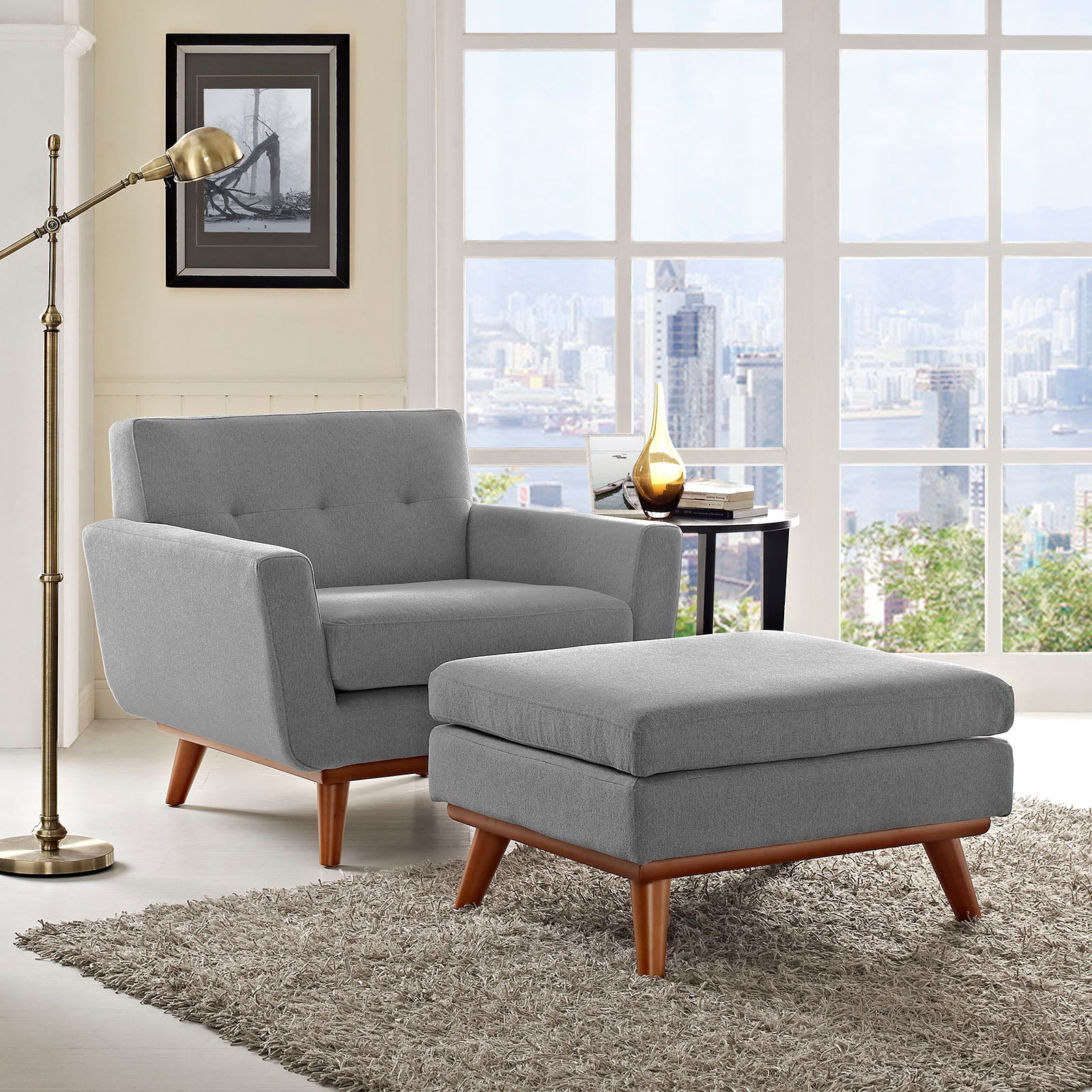 Modway Engage 2 Piece Armchair and Ottoman | Armchairs | 