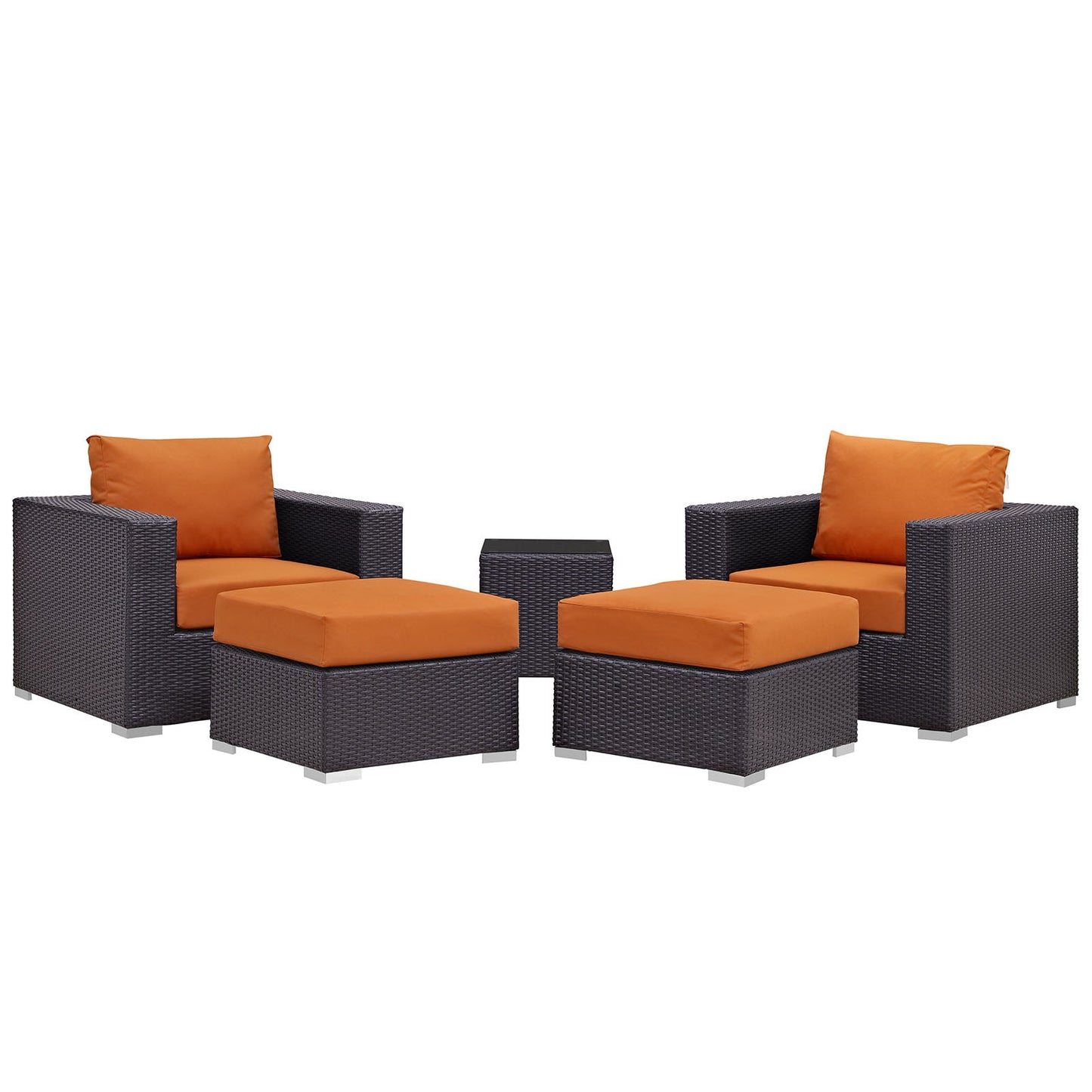 Modway Convene 5 Piece Outdoor Patio Sectional Set - EEI-2201 | Outdoor Sofas, Loveseats & Sectionals | 