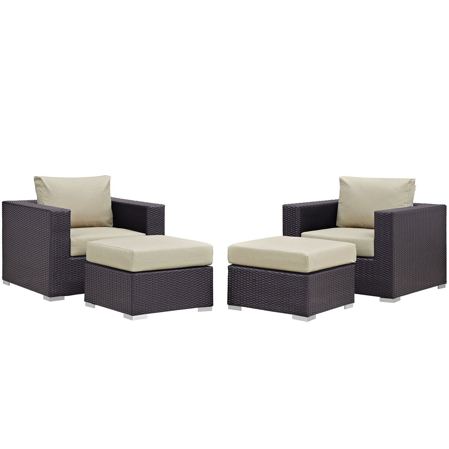 Modway Convene 4 Piece Outdoor Patio Sectional Set | Outdoor Sofas, Loveseats & Sectionals | 